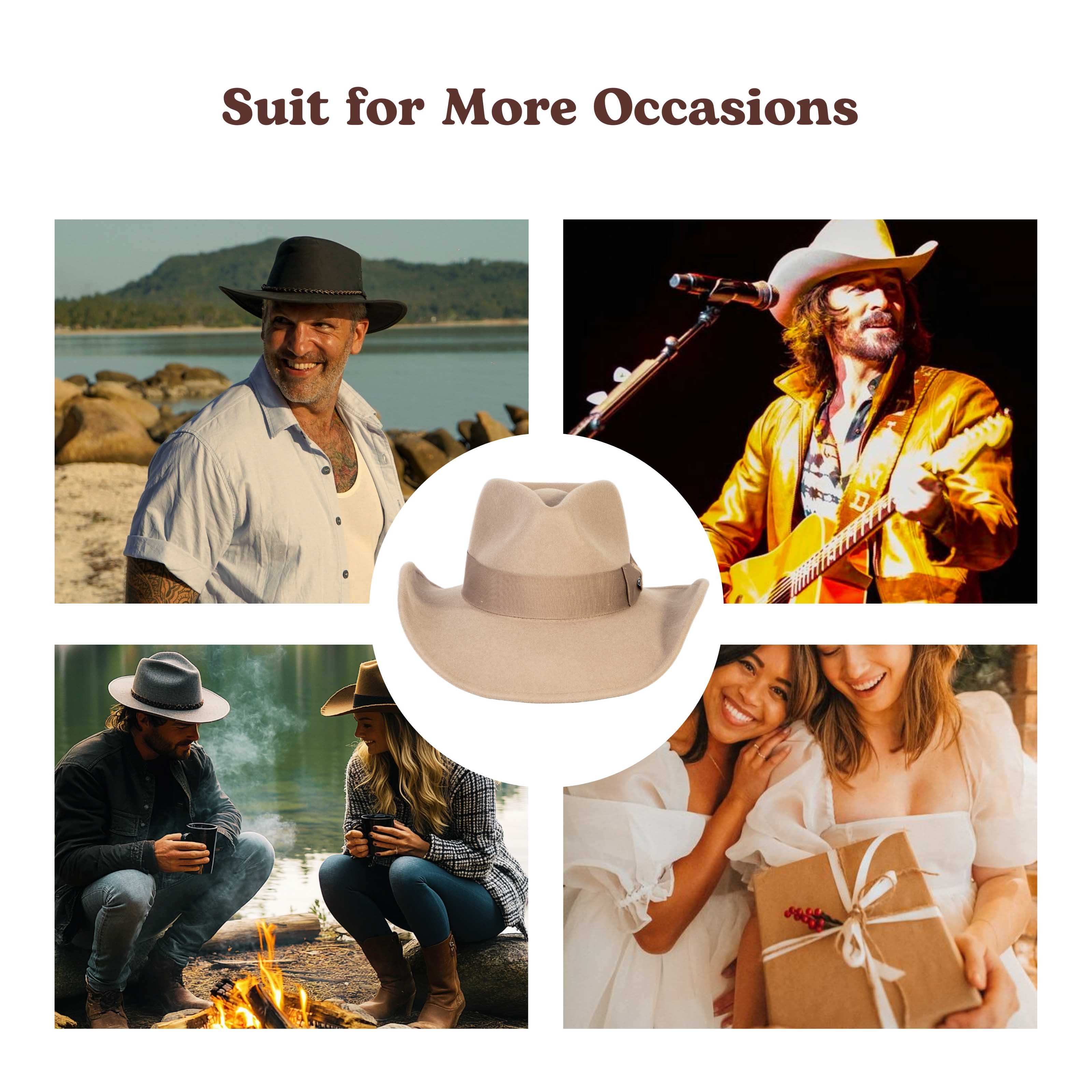 Sage Light Tan Felt Cowboy Hat