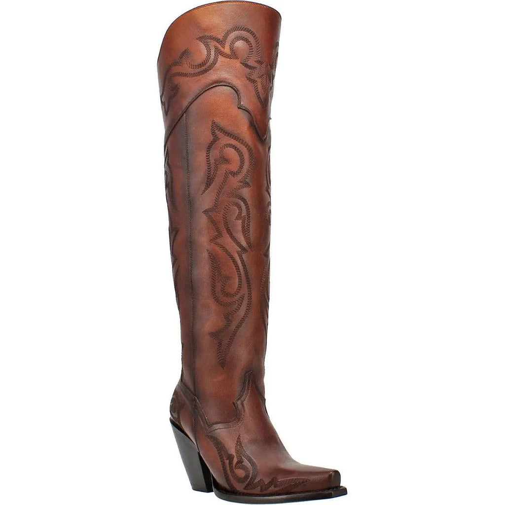 Dan Post Seductress - Womens Leather Cowgirl Boot Chestnut Regular