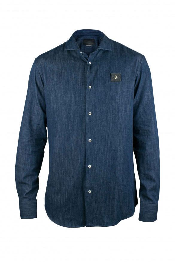 Philipp Plein Men Diamond Cut Ls Skull Shirt