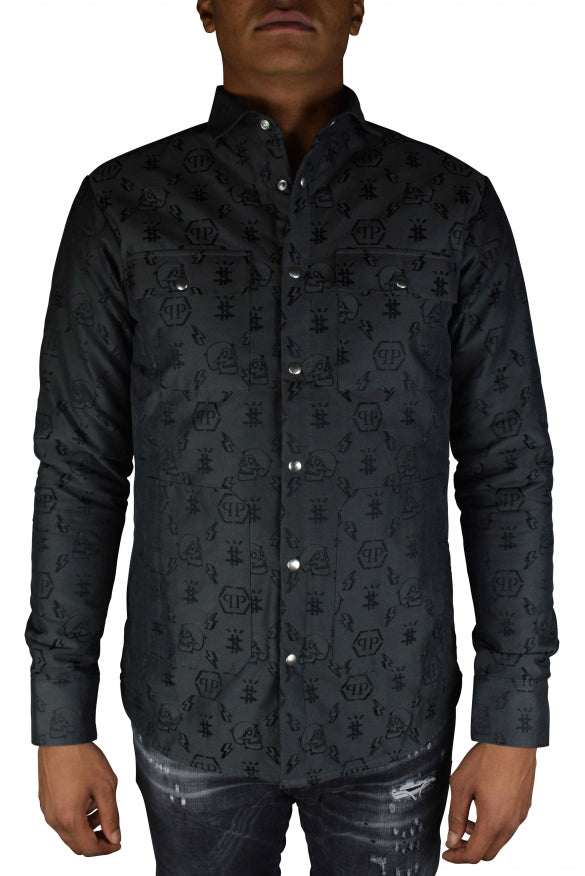 Philipp Plein Men Ls Monogram Shirt