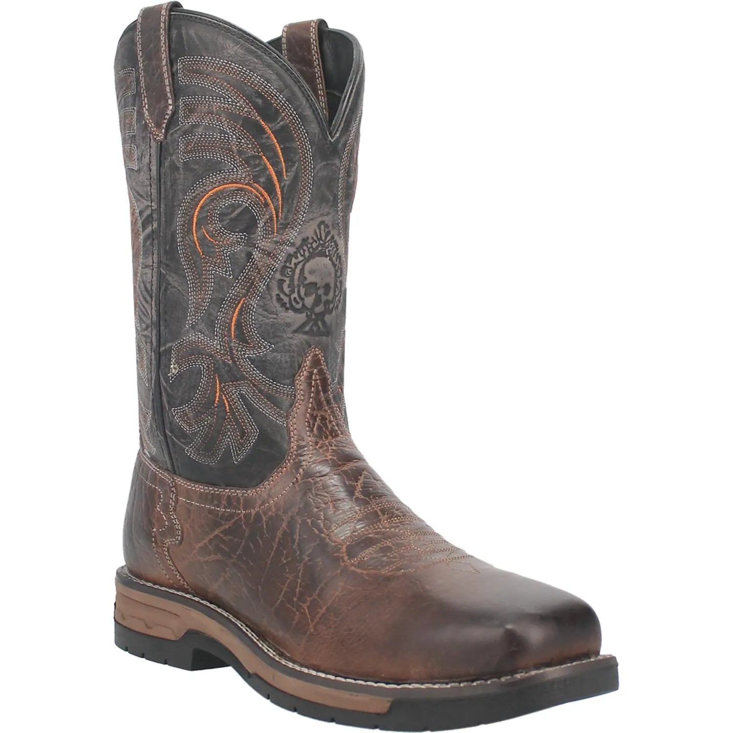 Laredo Hawke (Safety Toe) - Men's Leather Cowboy Work Boot (Closeout) Brown 13 Regular