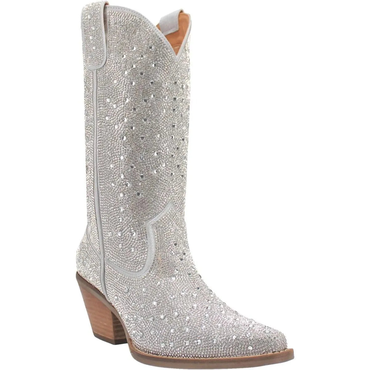 Dingo Silver Dollar - Womens Leather Cowgirl Boots Silver Regular