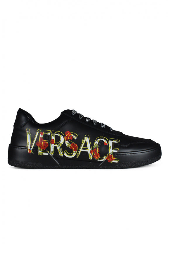 Versace Men Sneakers Black Floral