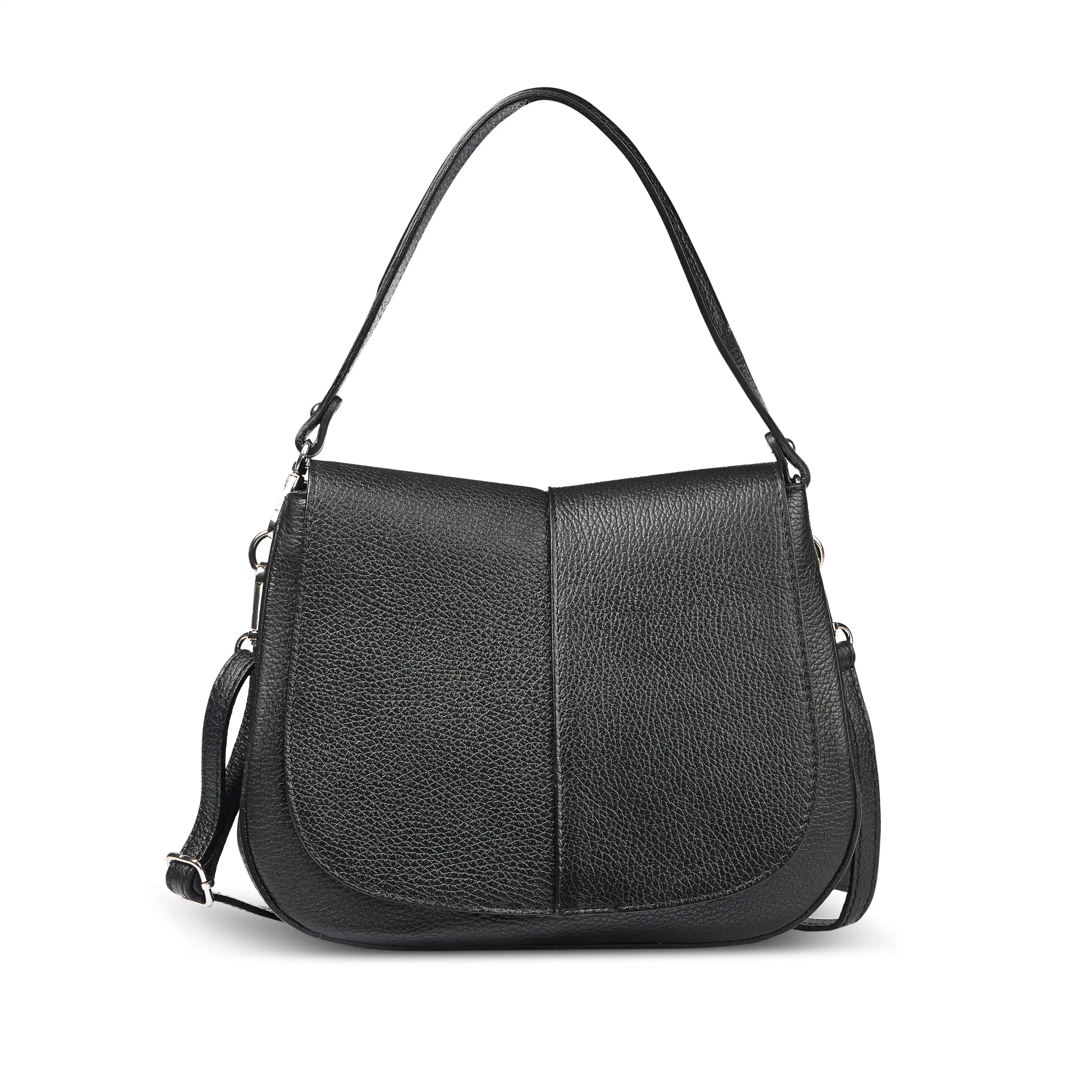 Calf Leather Shoulder Bag 132610 Black