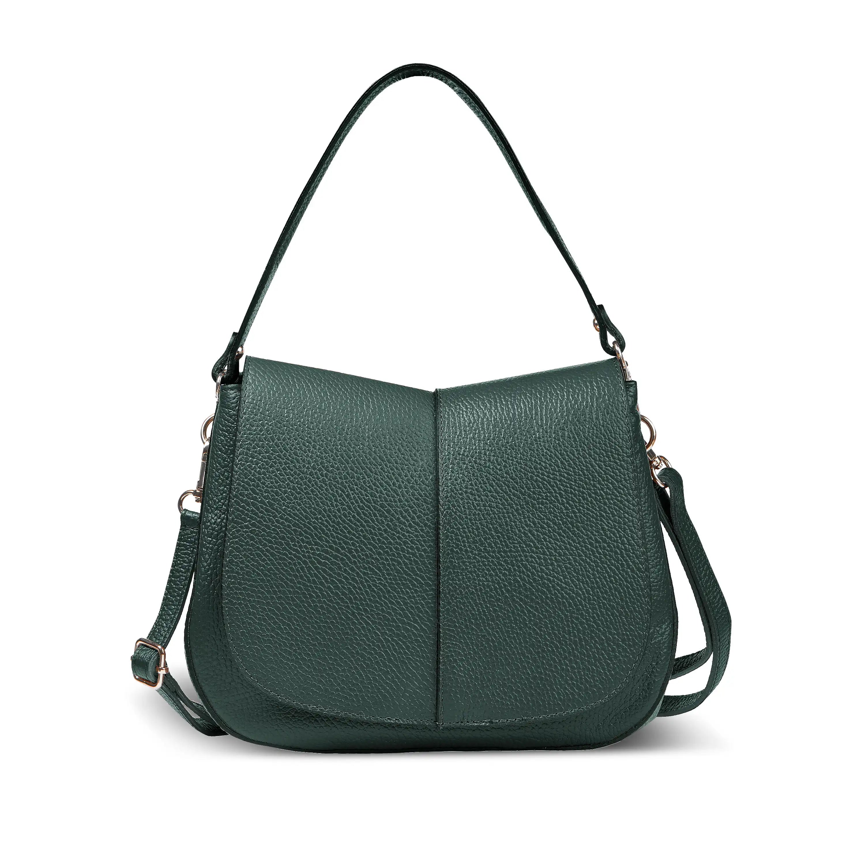 Calf Leather Shoulder Bag 132610 Dark Green
