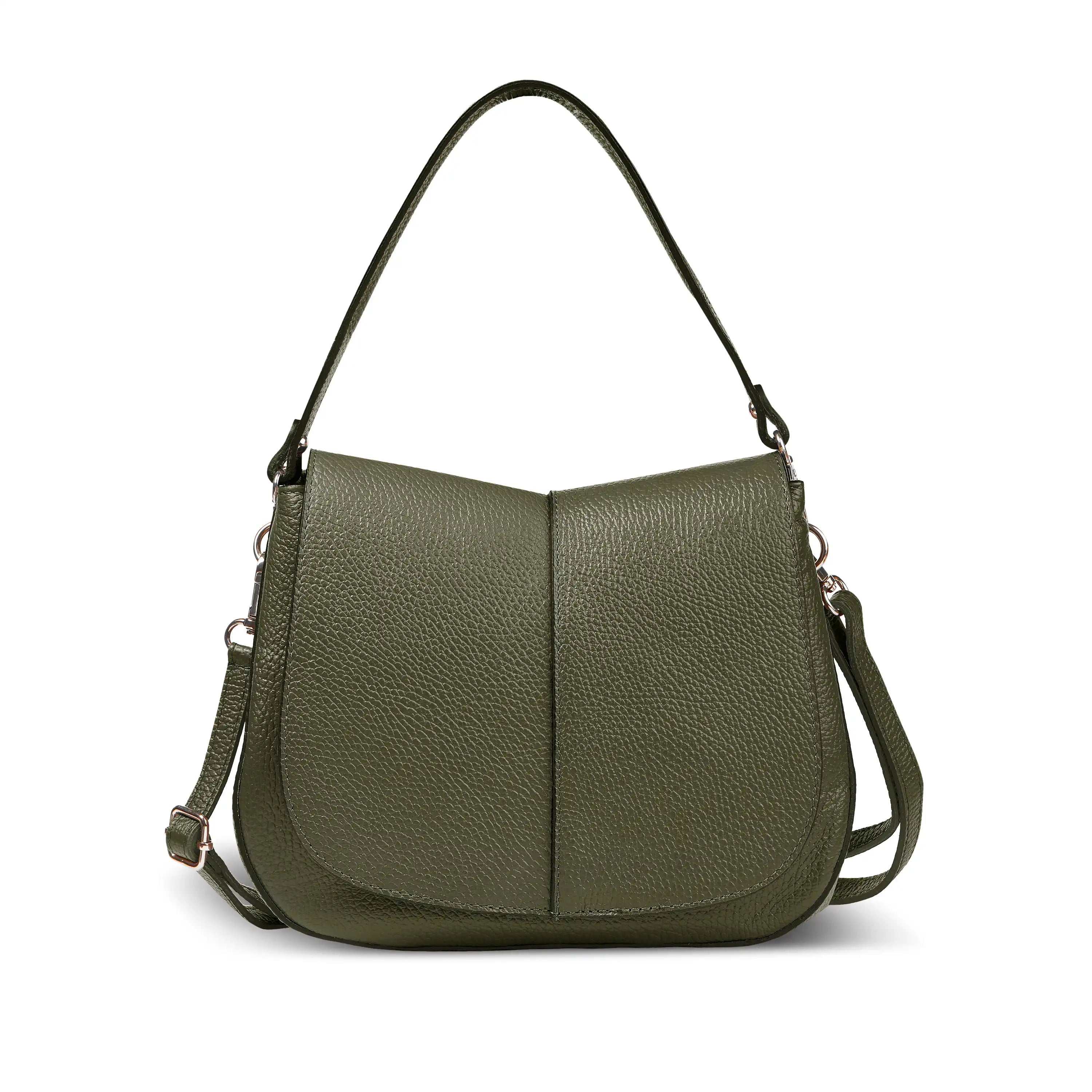Calf Leather Shoulder Bag 132610 Olive