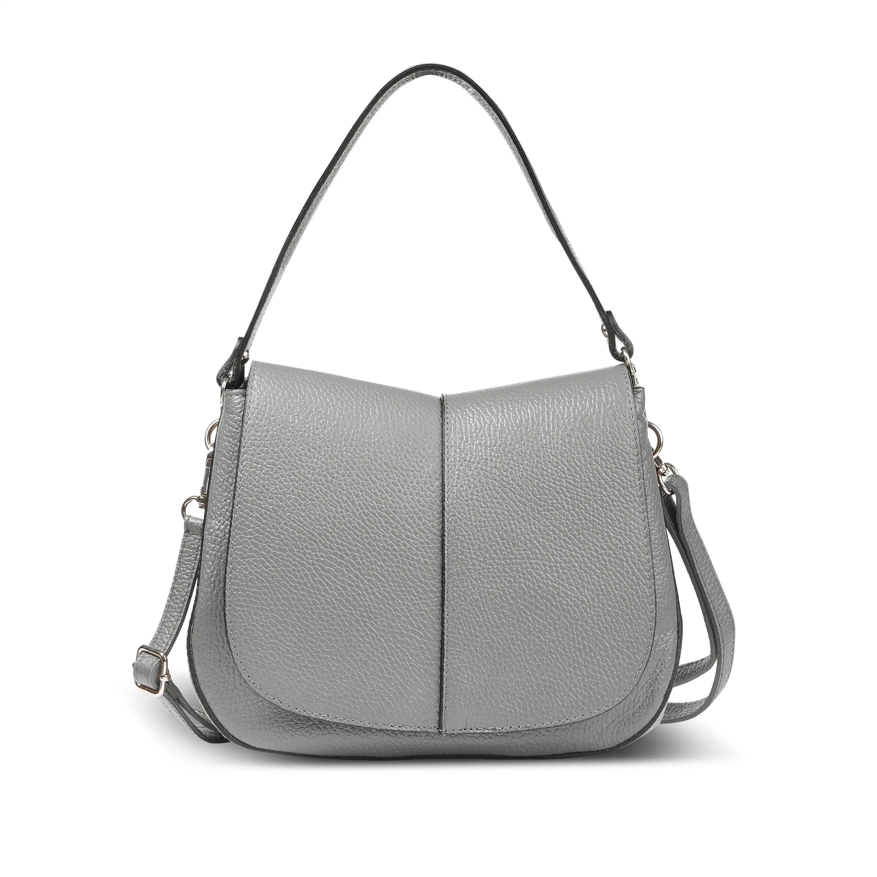 Calf Leather Shoulder Bag 132610 Grey