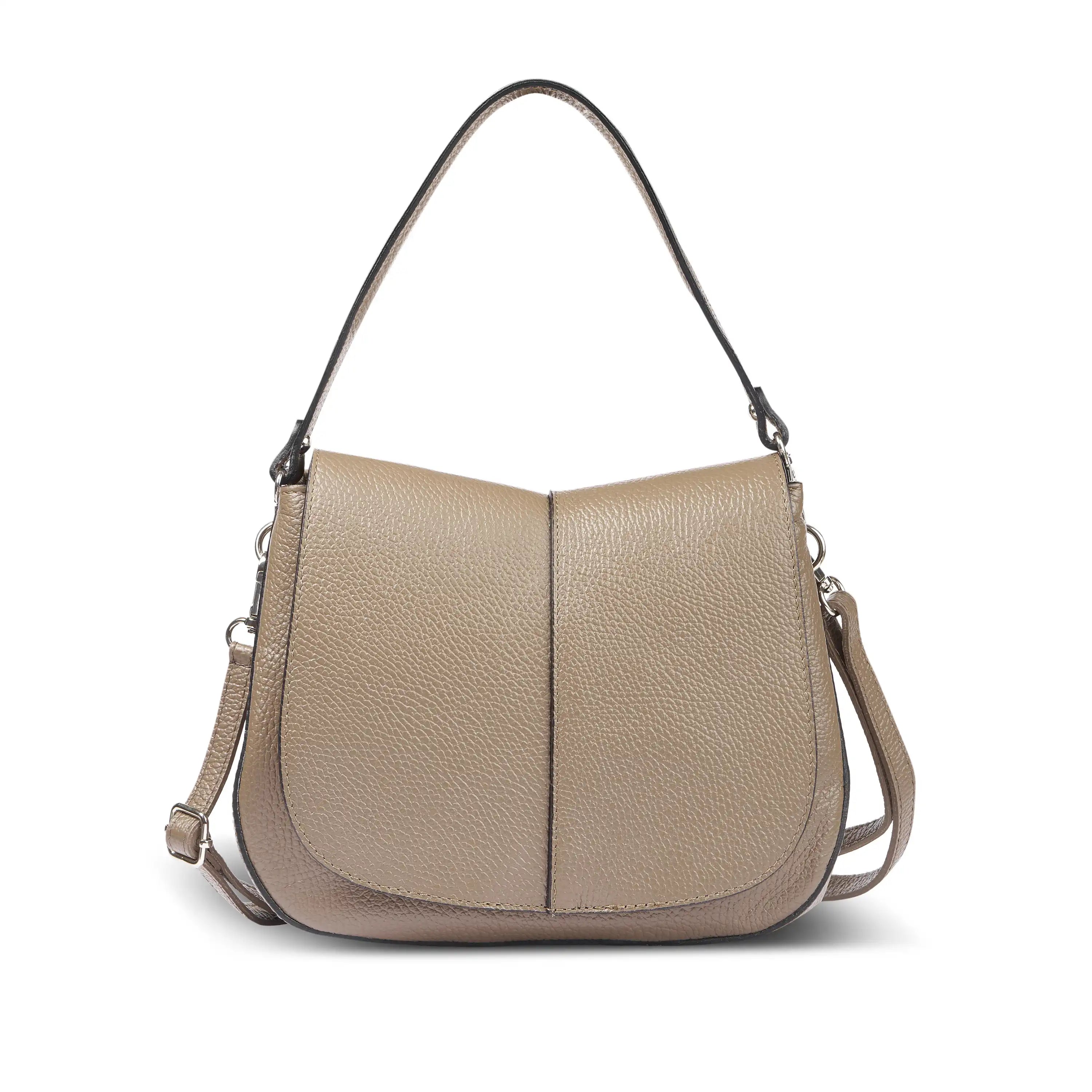 Calf Leather Shoulder Bag 132610 Taupe