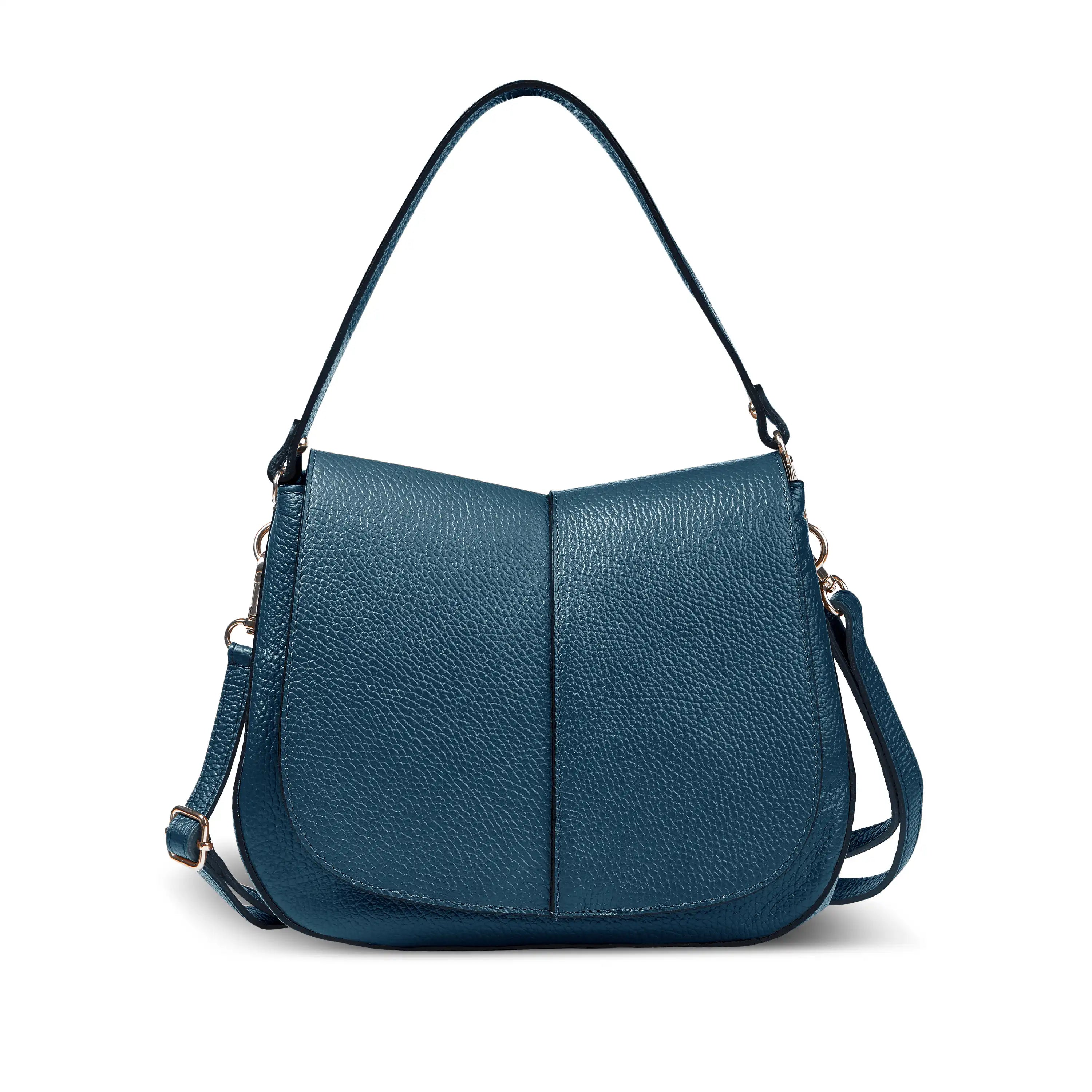Calf Leather Shoulder Bag 132610 Teal
