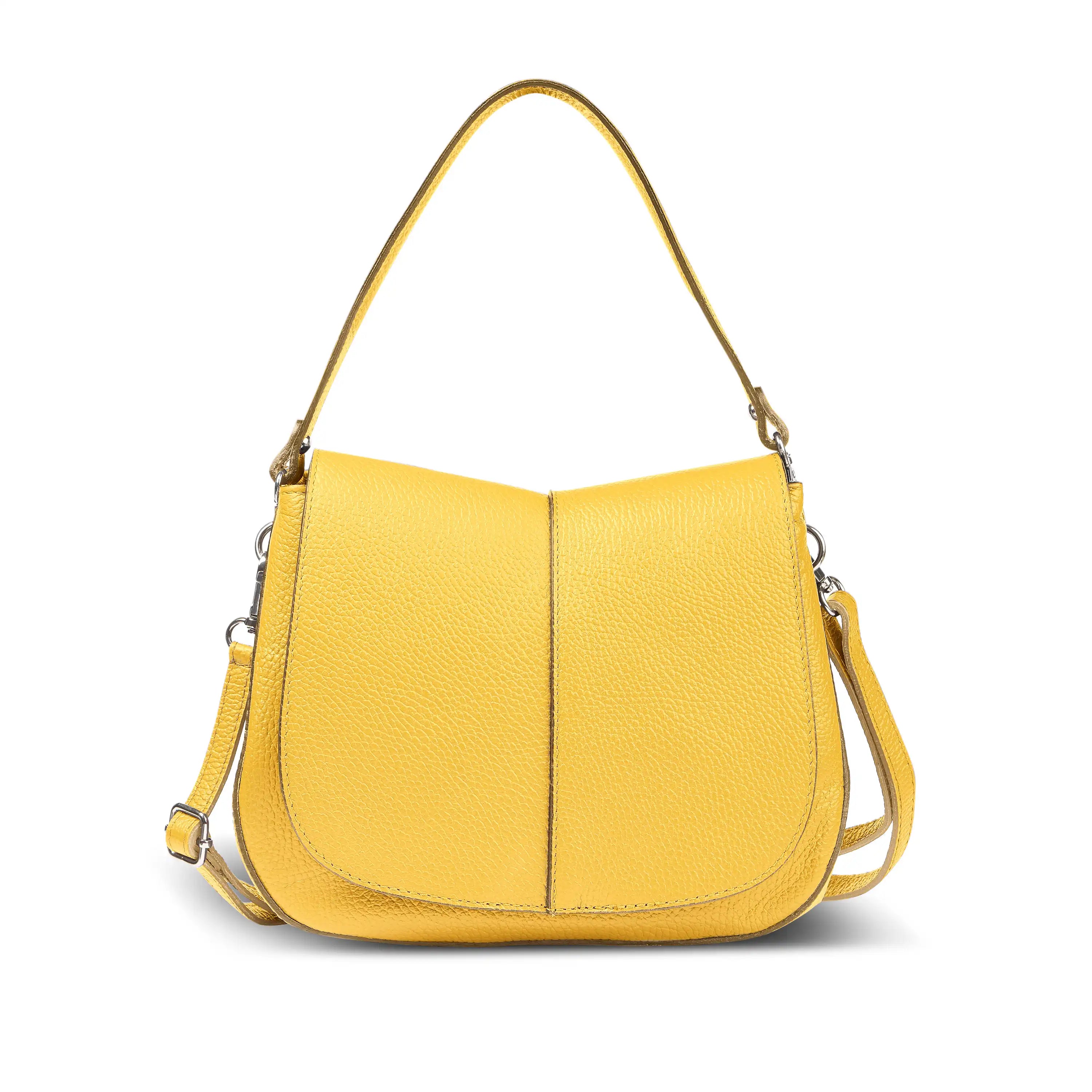 Calf Leather Shoulder Bag 132610 Yellow