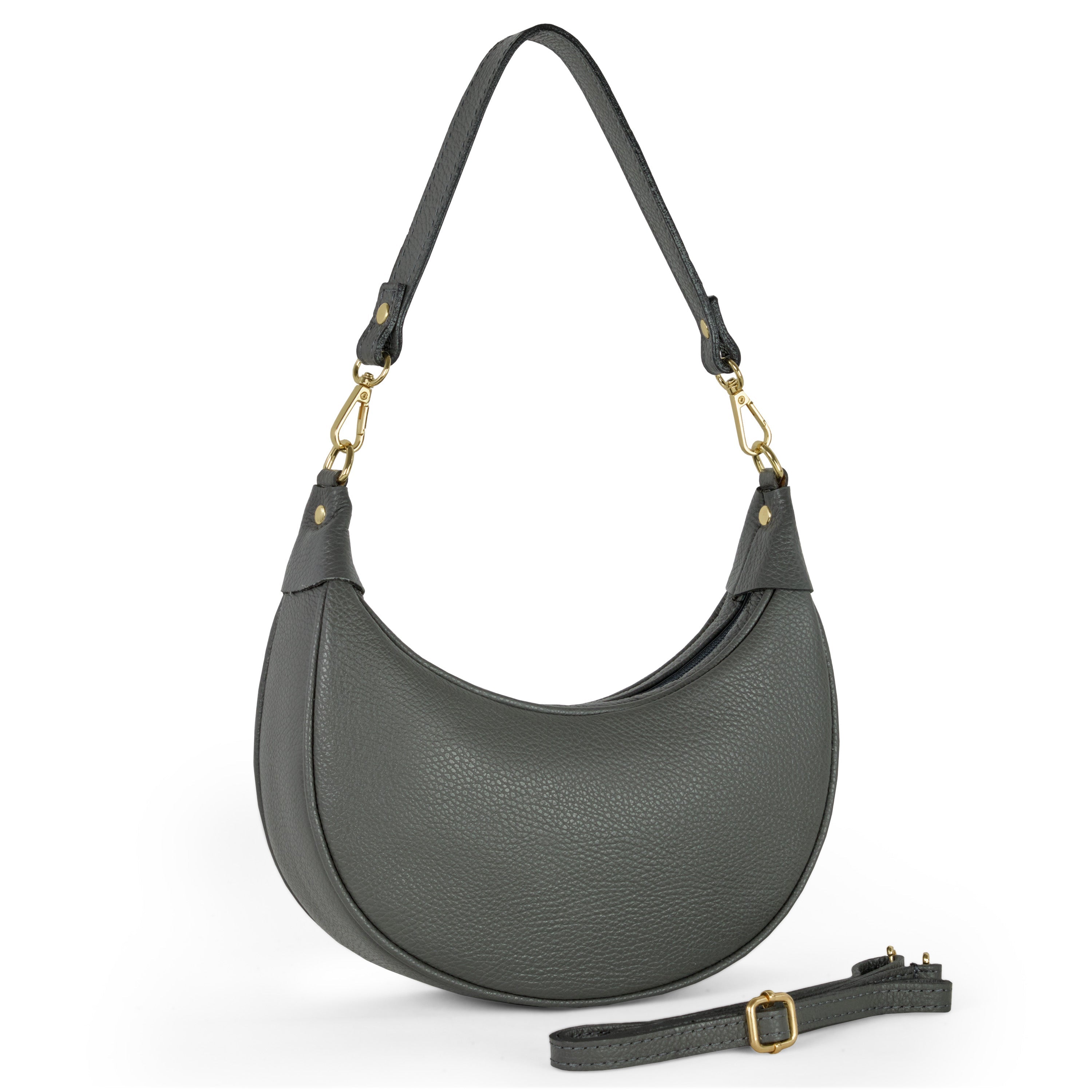 Calf Leather Shoulder Bag 222024 Dark Grey