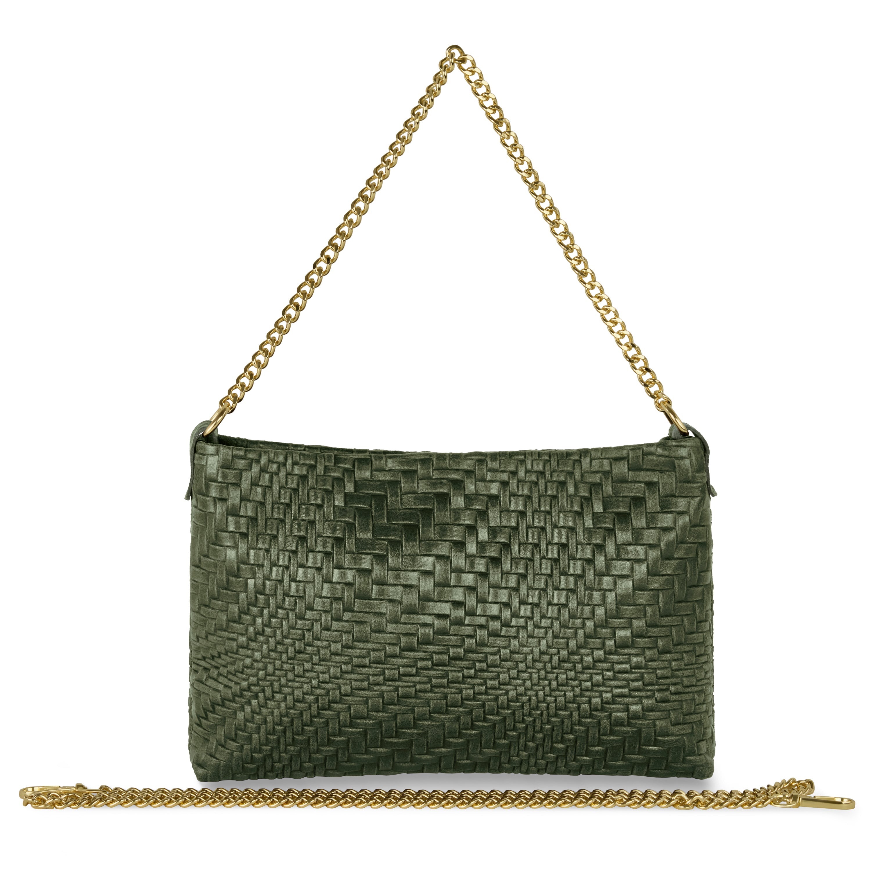 Grid Suede Leather Crossbody Bag 101315 Grid Olive