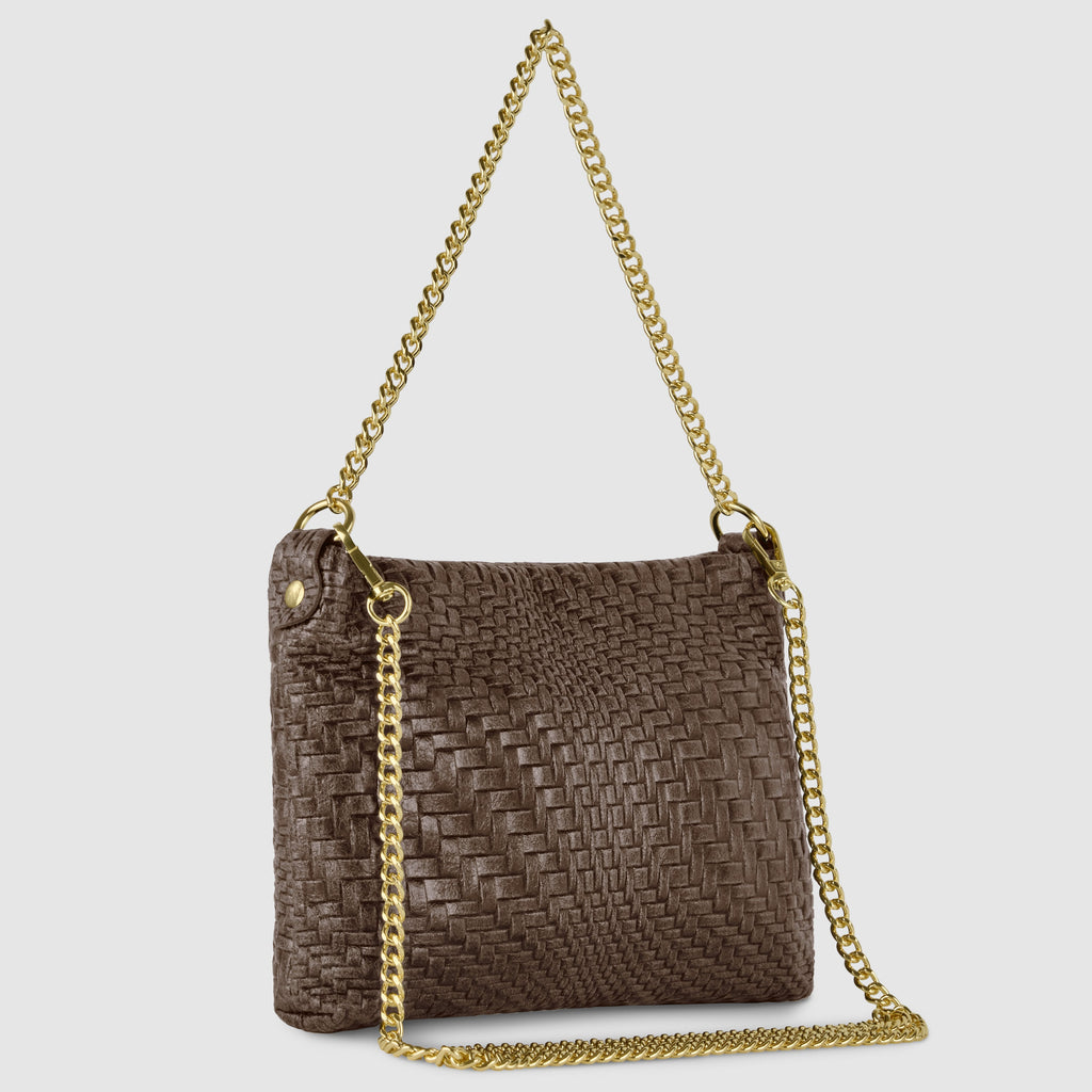 Grid Suede Leather Crossbody Bag 101315