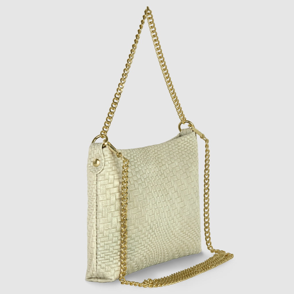 Grid Suede Leather Crossbody Bag 101315