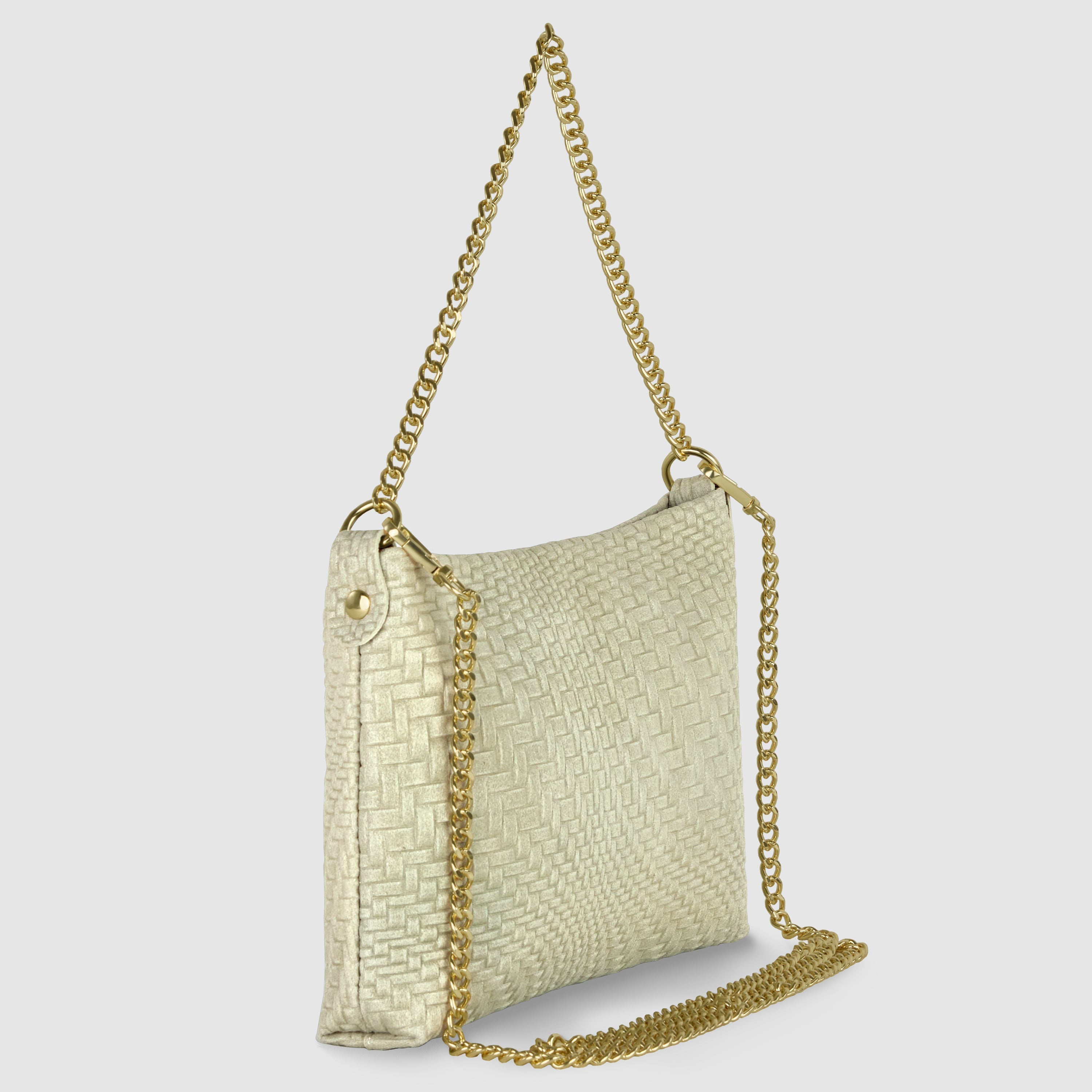 Grid Suede Leather Crossbody Bag 101315