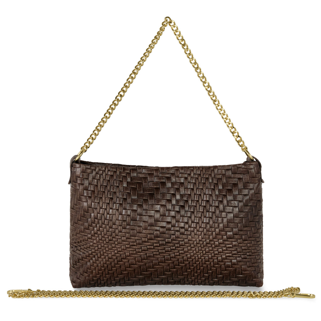 Grid Suede Leather Crossbody Bag 101315 Grid Chocolate