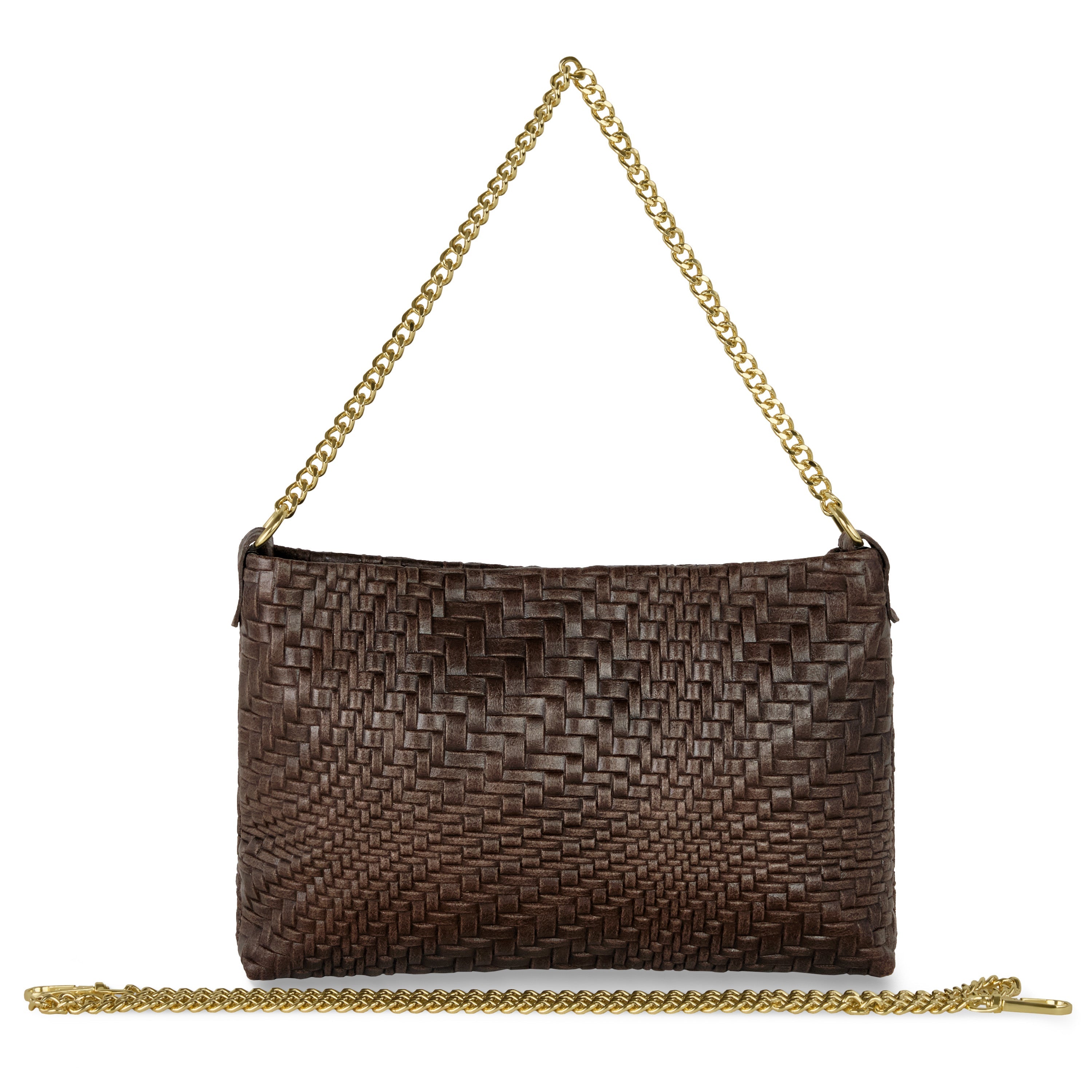Grid Suede Leather Crossbody Bag 101315 Grid Chocolate