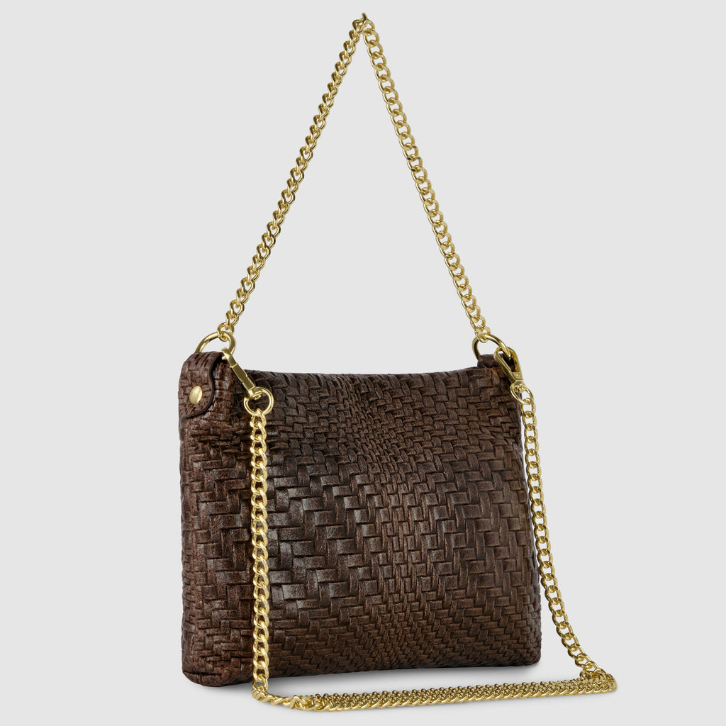 Grid Suede Leather Crossbody Bag 101315
