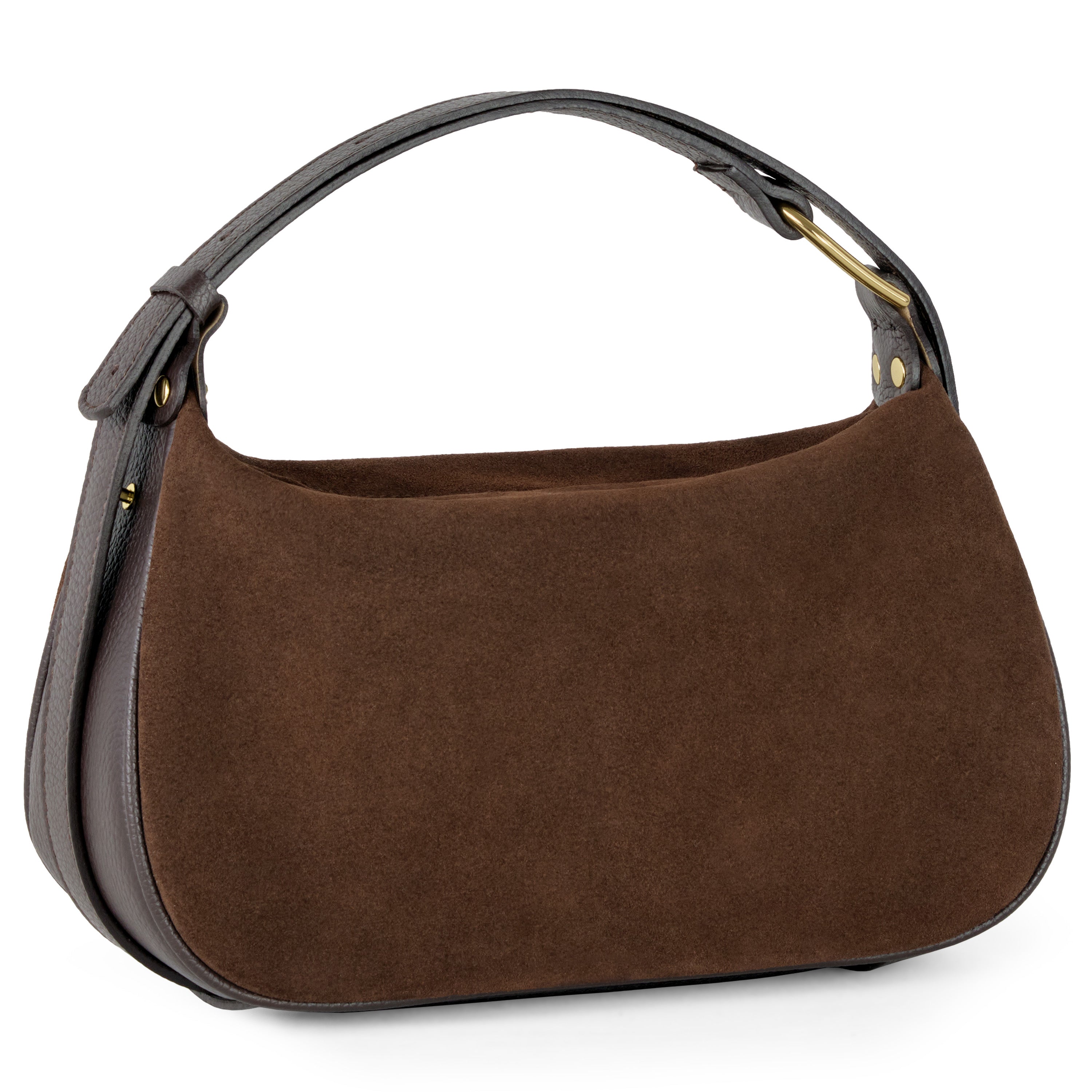 Suede Leather Crossbody Bag 242265 Chocolate Suede