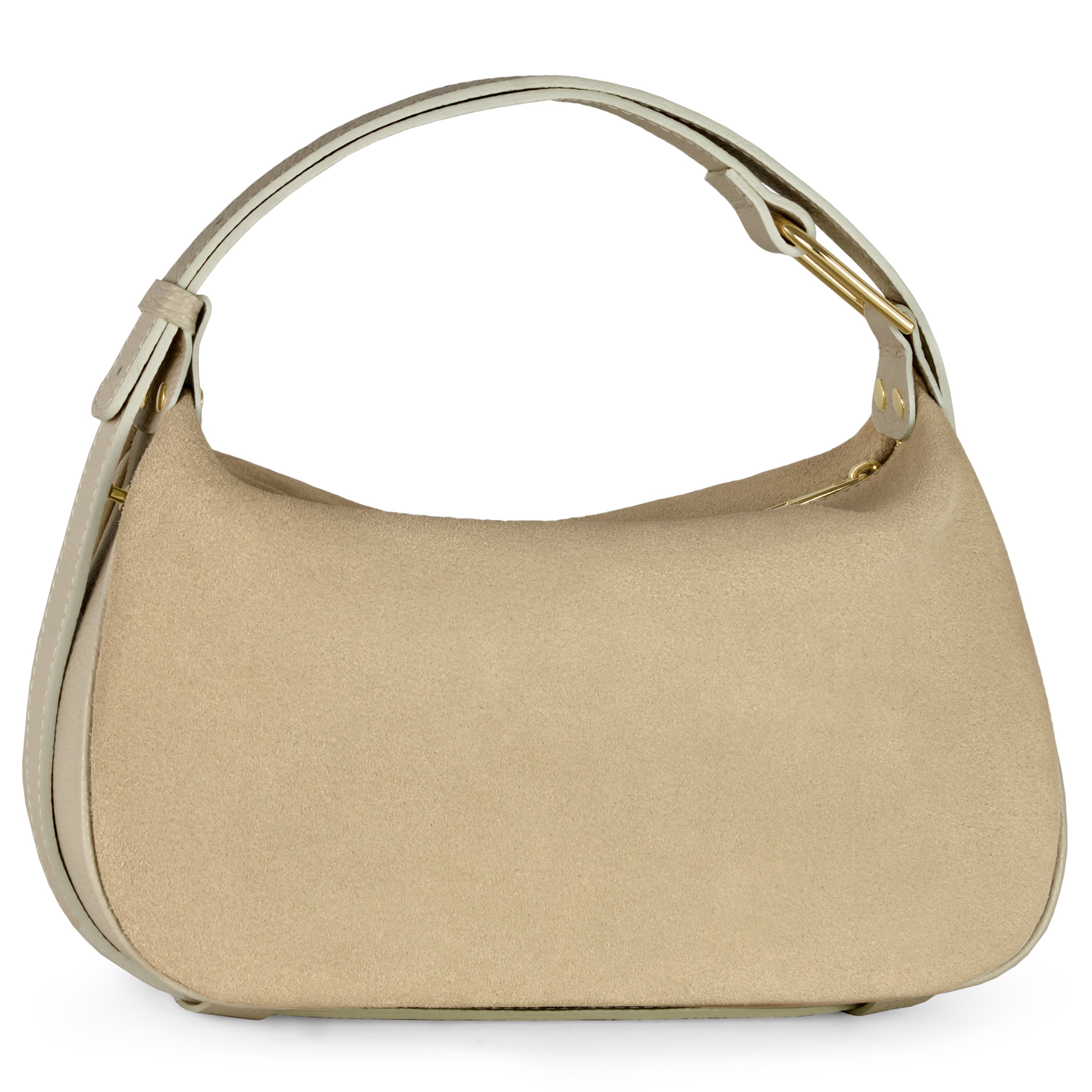 Suede Leather Crossbody Bag 242265 Greige Suede