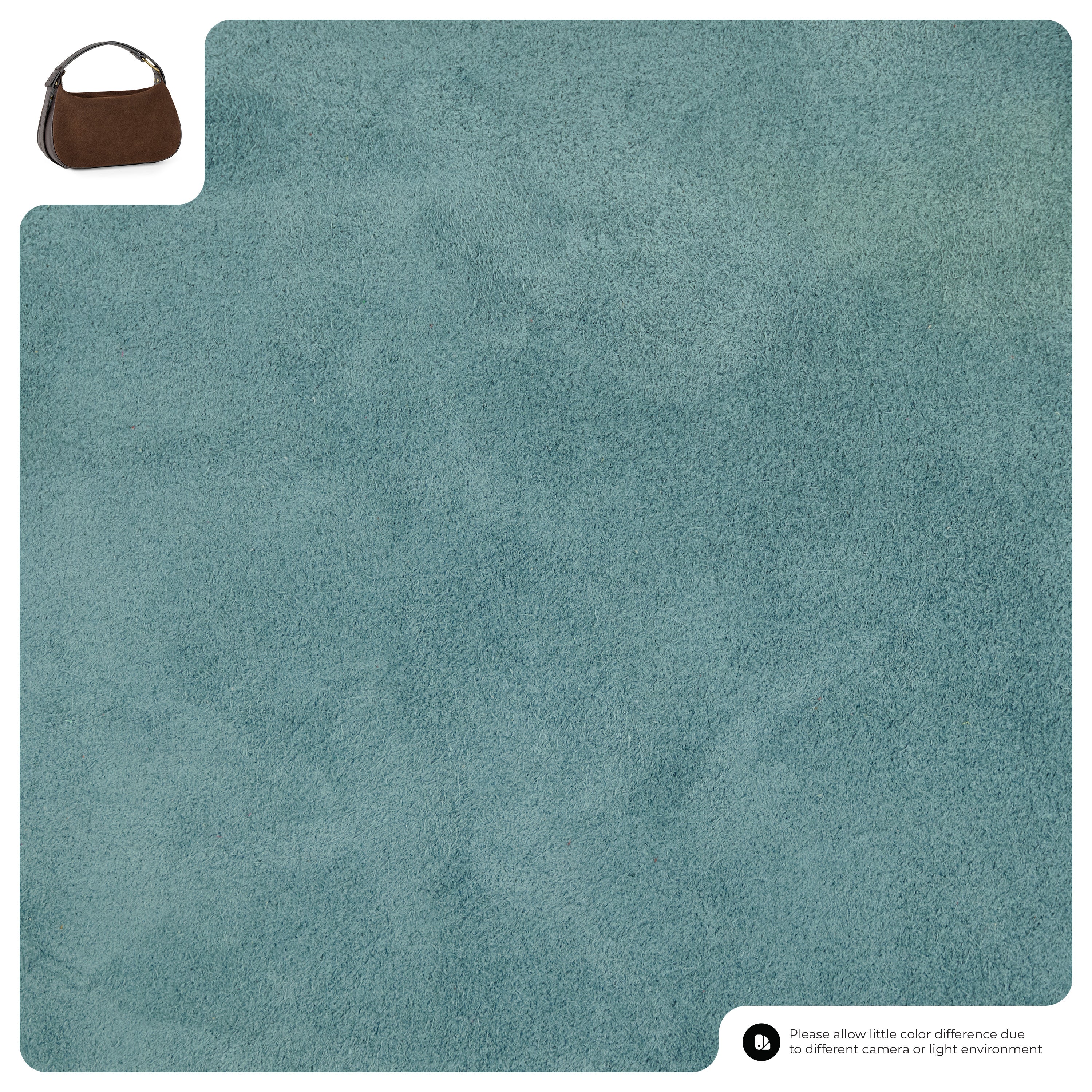 Suede Leather Crossbody Bag 242265 Light Blue Suede