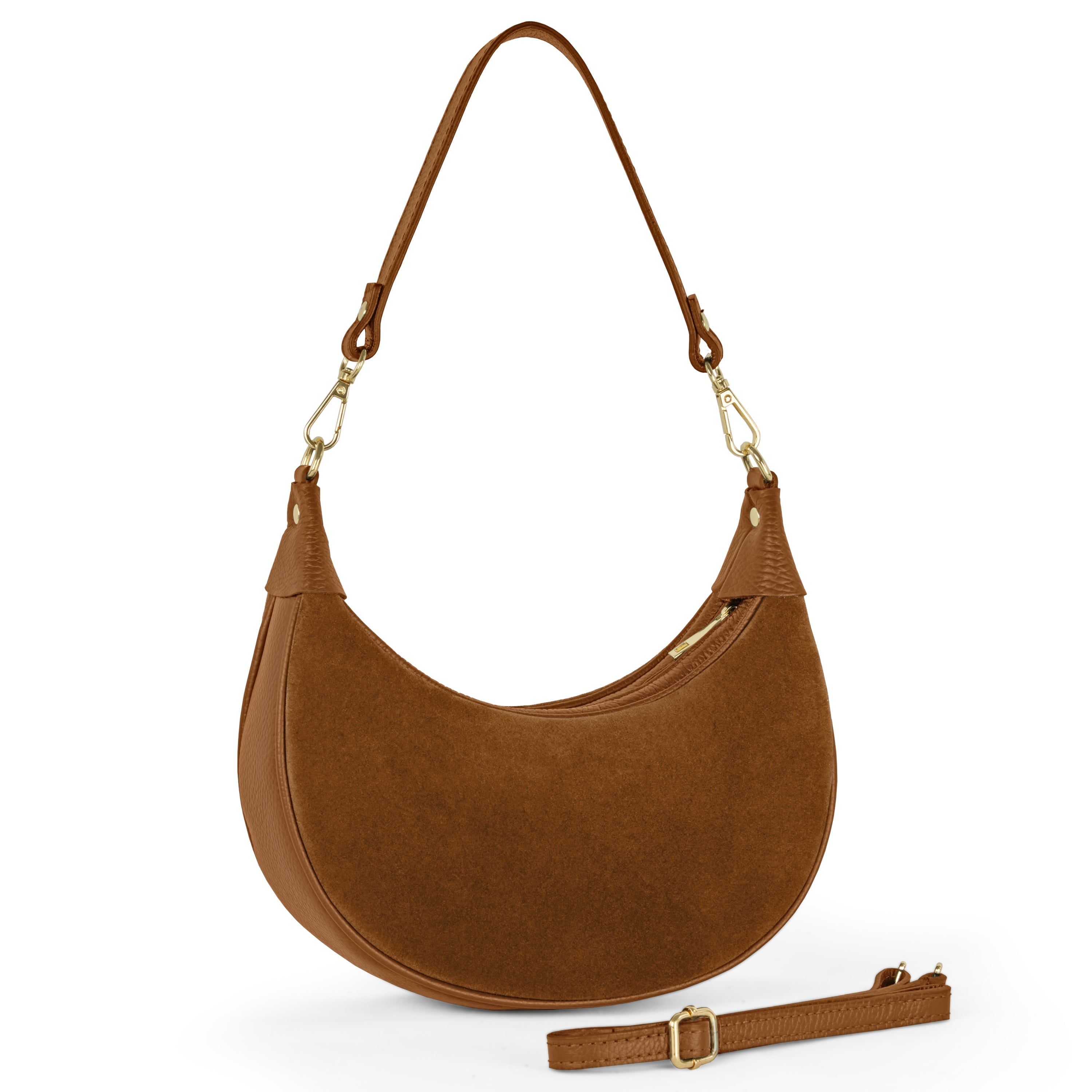 Suede Leather Shoulder Bag 222024 Mocha Suede