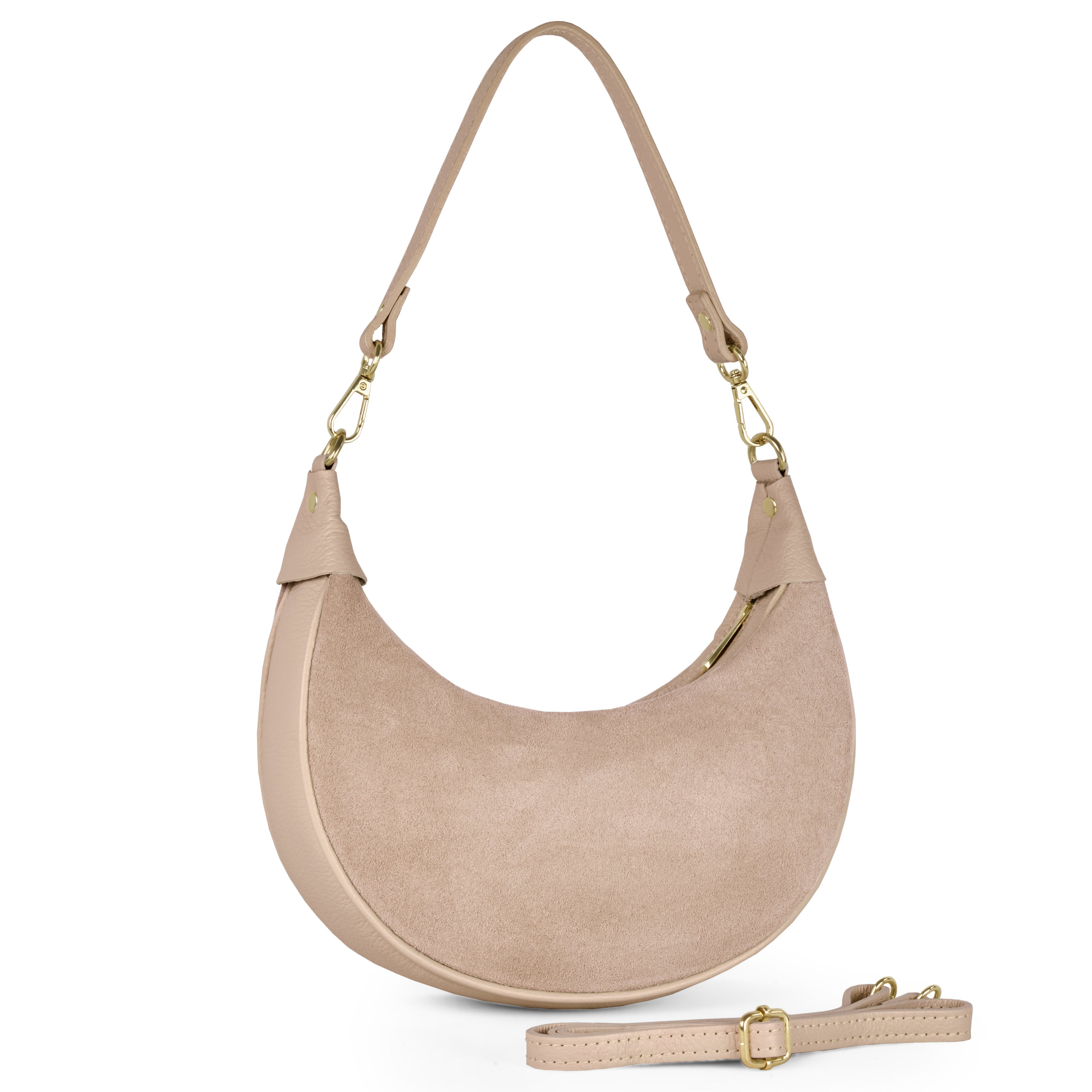 Suede Leather Shoulder Bag 222024 Nude Suede