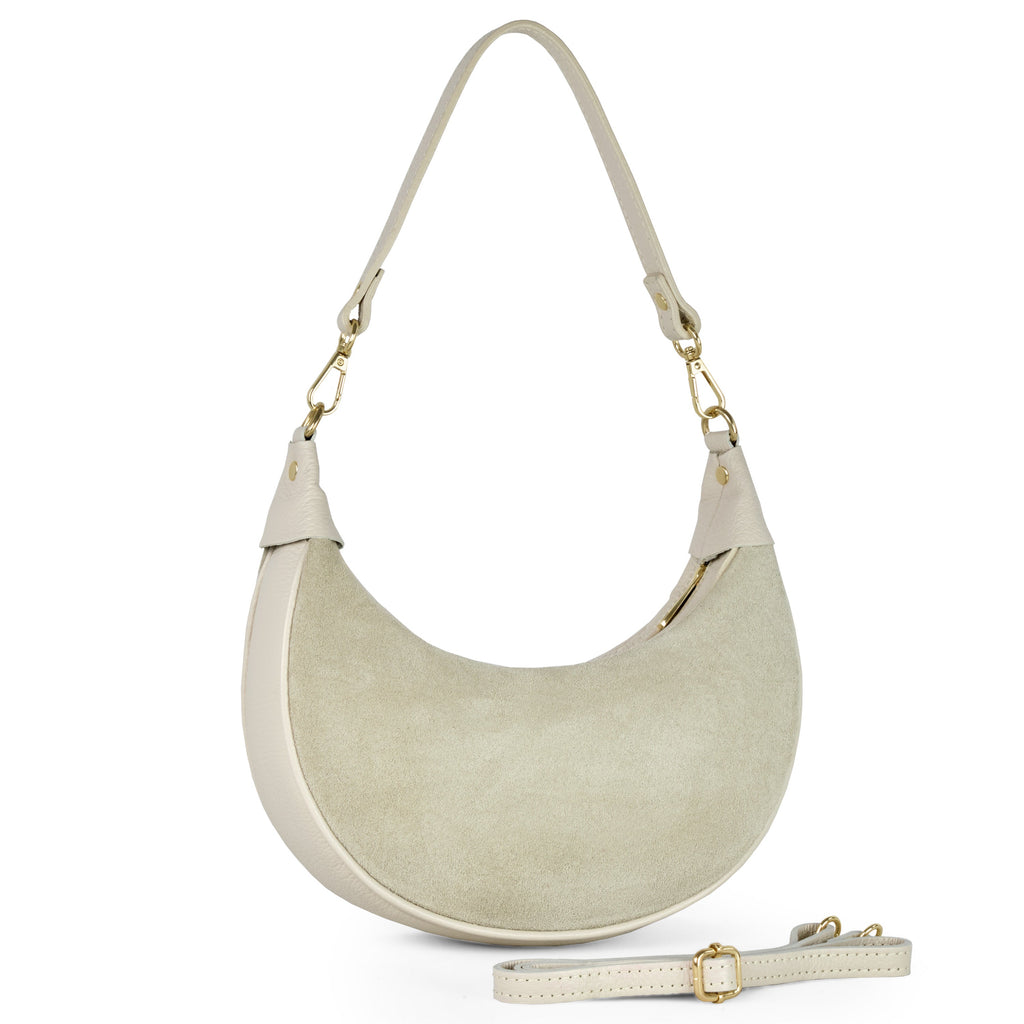 Suede Leather Shoulder Bag 222024 Beige Suede