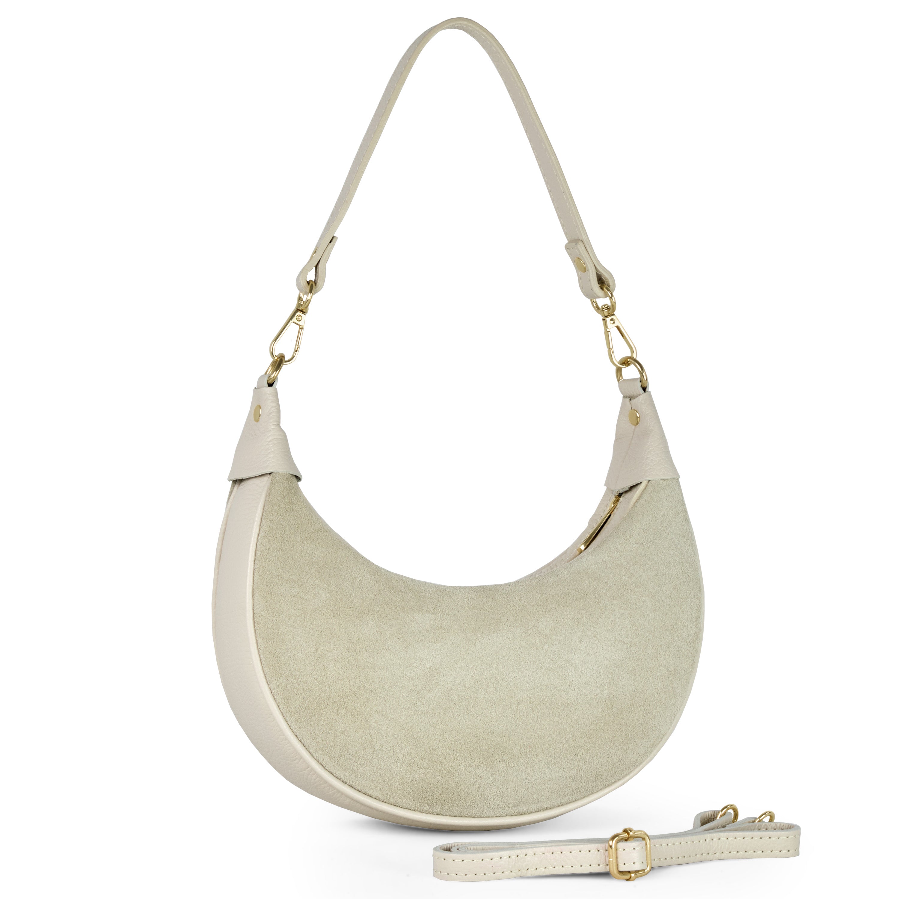 Suede Leather Shoulder Bag 222024 Beige Suede