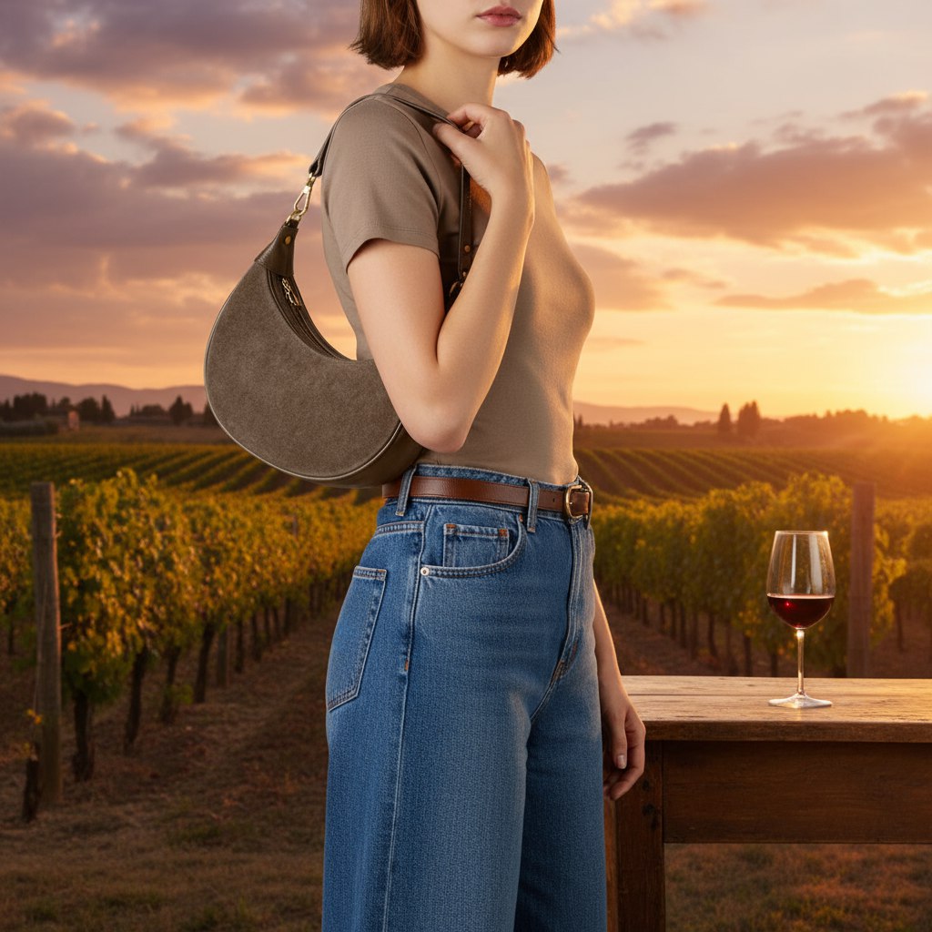 Suede Leather Shoulder Bag 222024