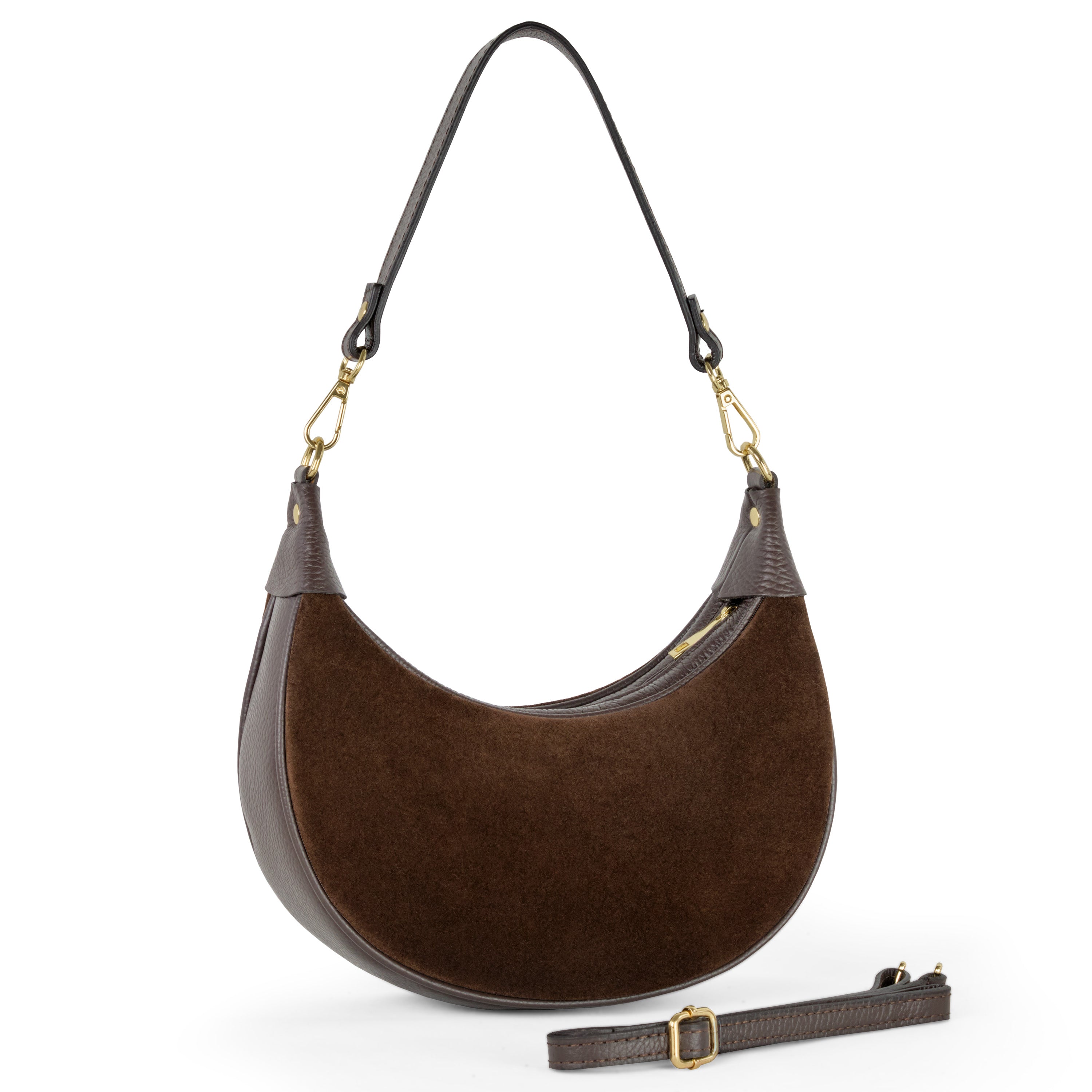 Suede Leather Shoulder Bag 222024 Chocolate Suede