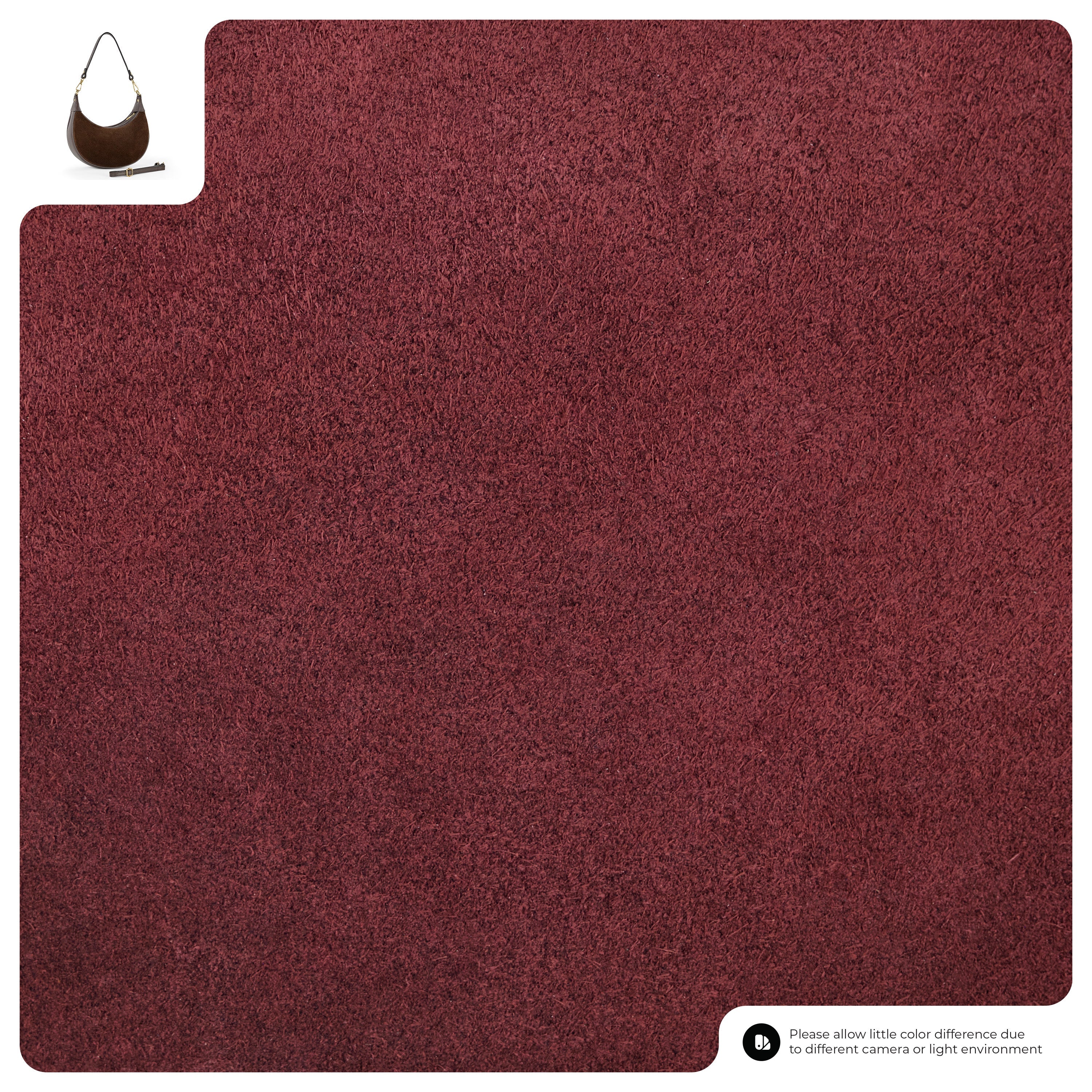 Suede Leather Shoulder Bag 222024 Burgundy Suede