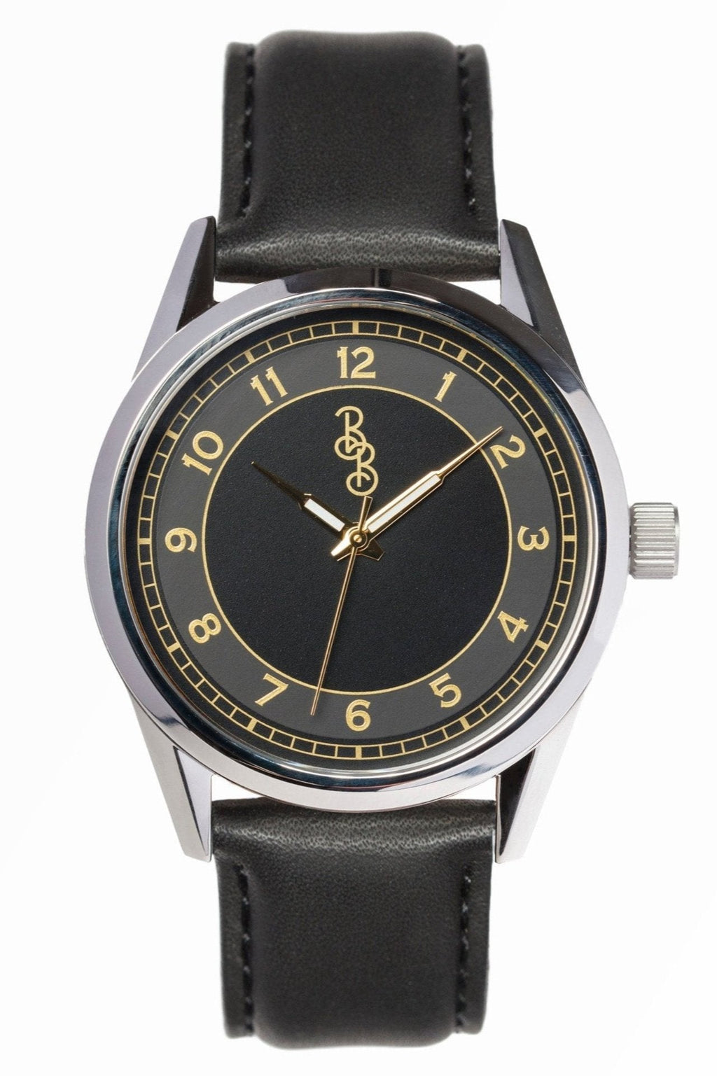 Black and Gold Classic Watch Leather