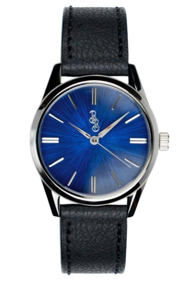 Blue Sunburst Watch 39mm Black Appleskin