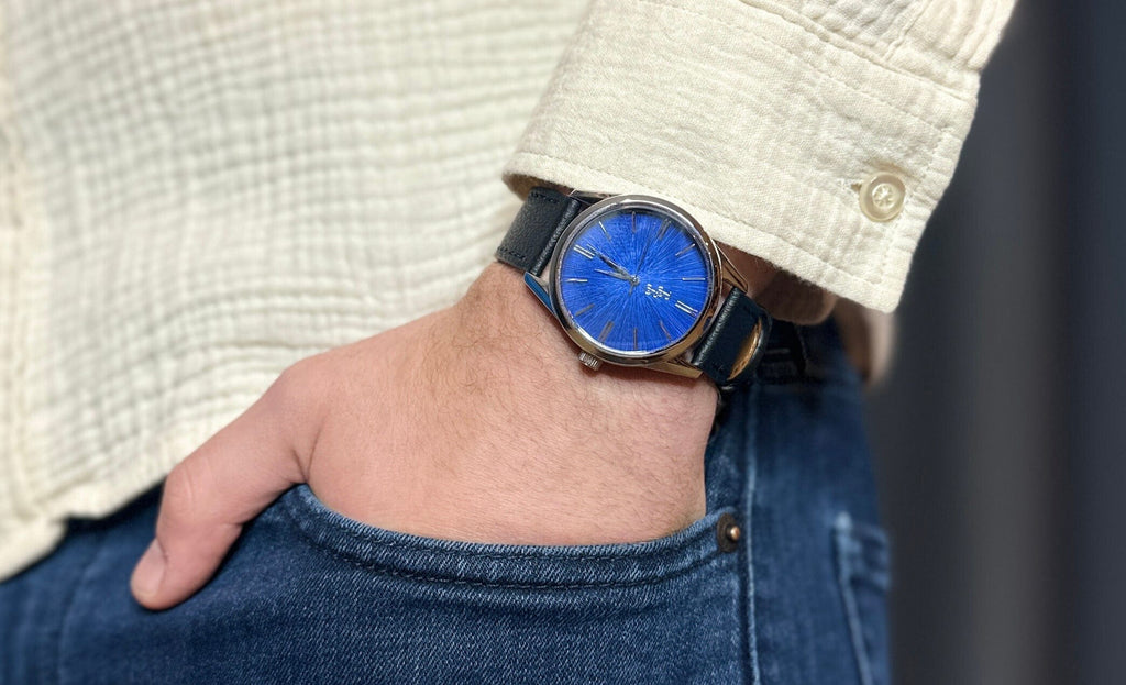 Blue Sunburst Watch