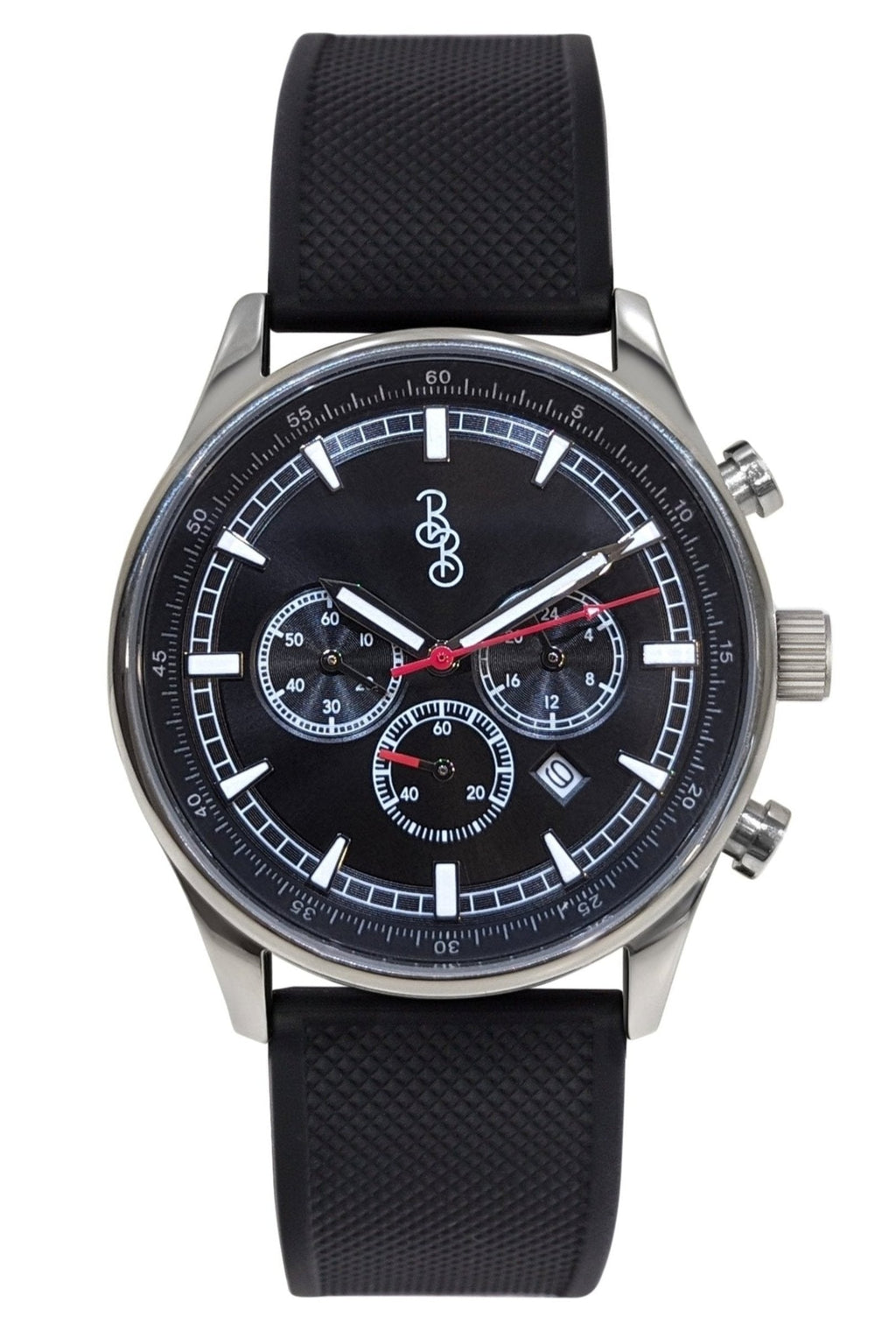 Black Sport Chronograph 41mm Silicone