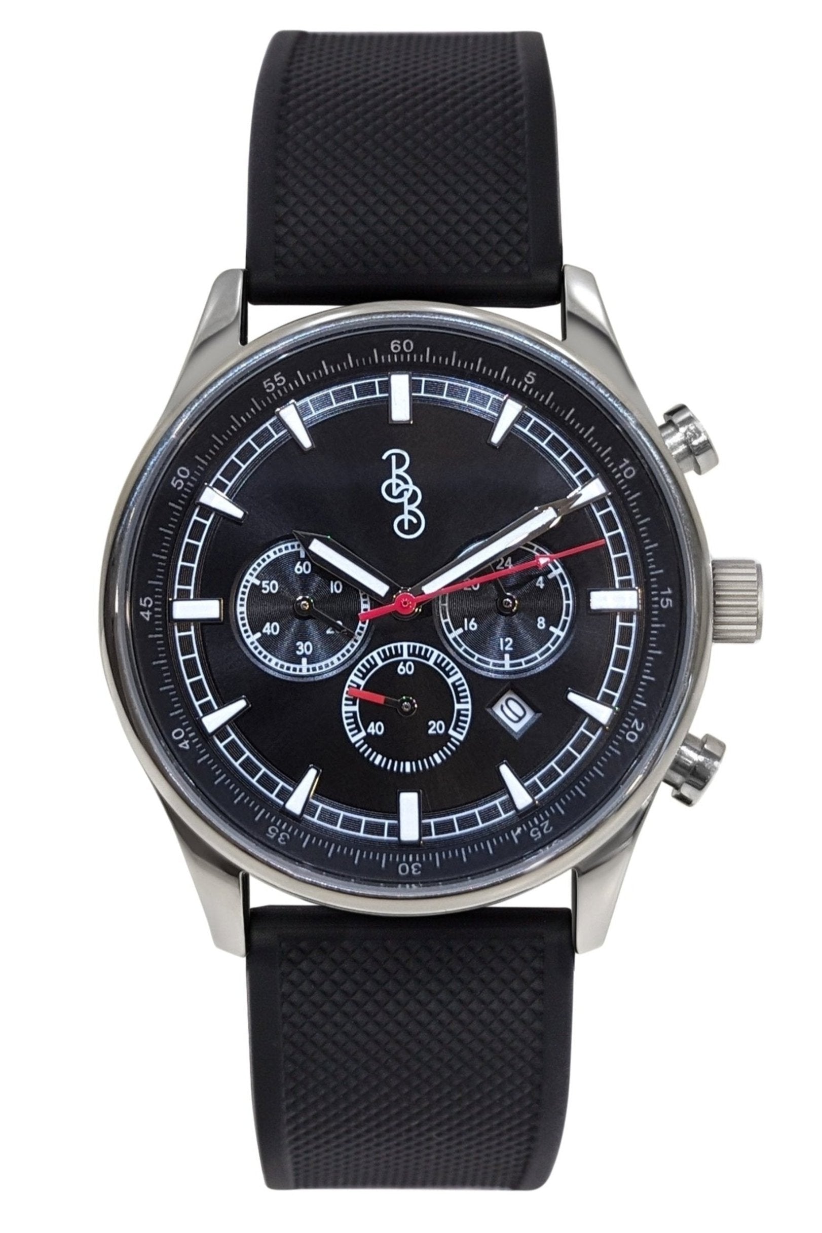 Black Sport Chronograph 41mm Silicone