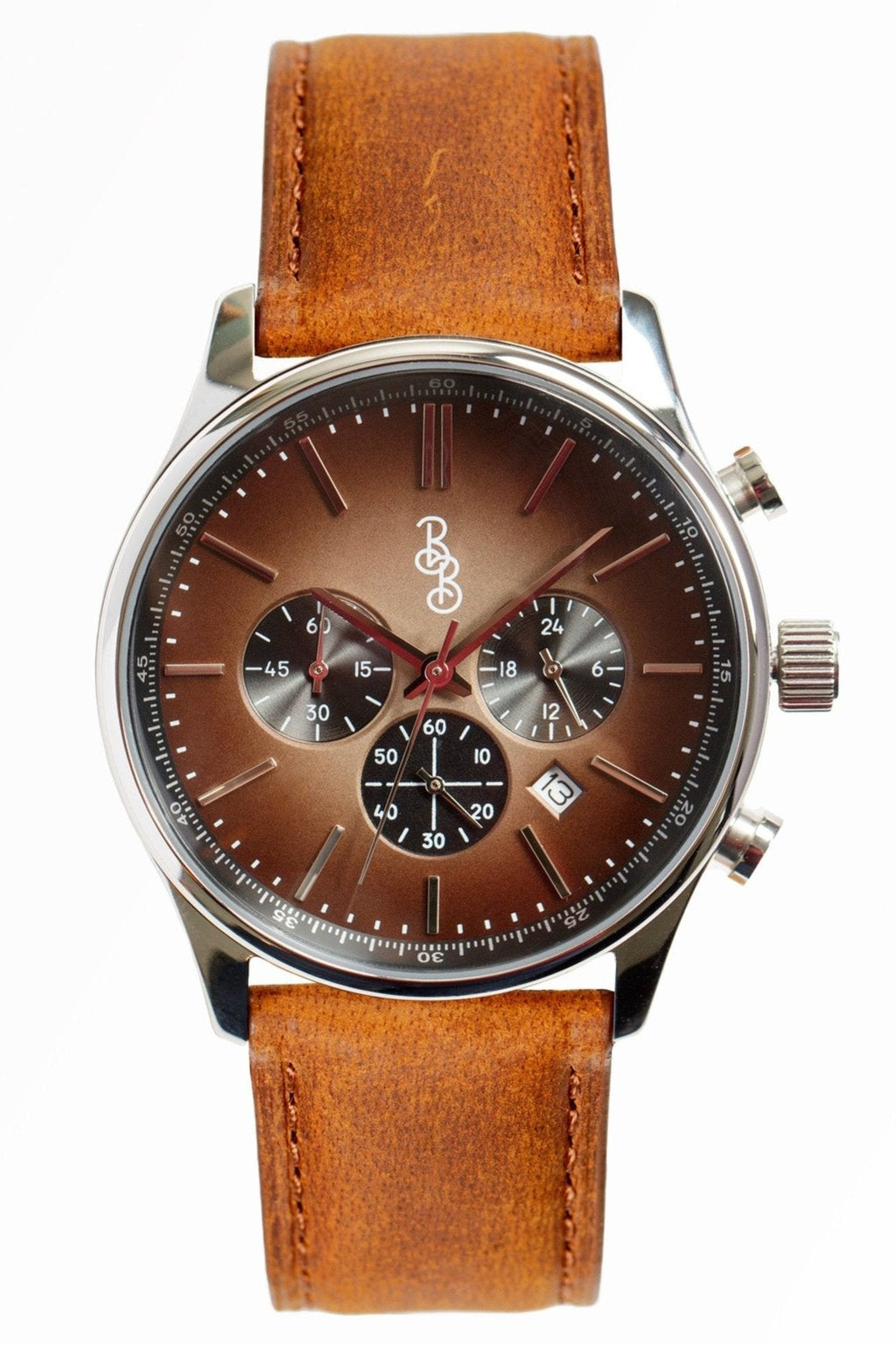 Brown Retro Chronograph 41mm Brown Leather