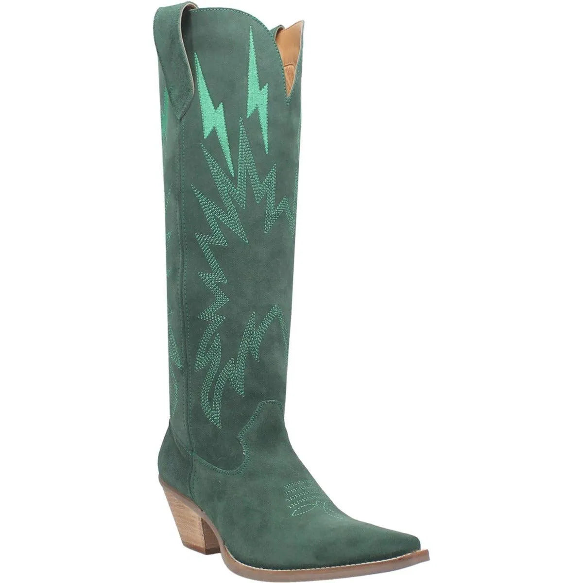 Dingo Thunder Road - Womens Leather Cowgirl Boots Green Regular