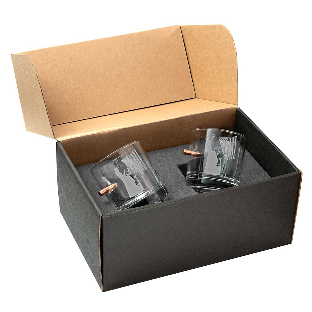 Trump Whiskey Glasses (4 Design Options) Trump Silhouette Yes