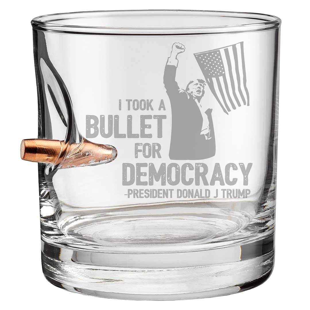 Trump Whiskey Glasses (4 Design Options) Bullet for Democracy No