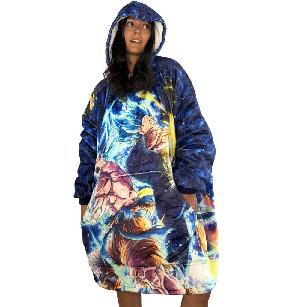 Dragon ball z Wearable Blanket Hoodie for Kids & Adults