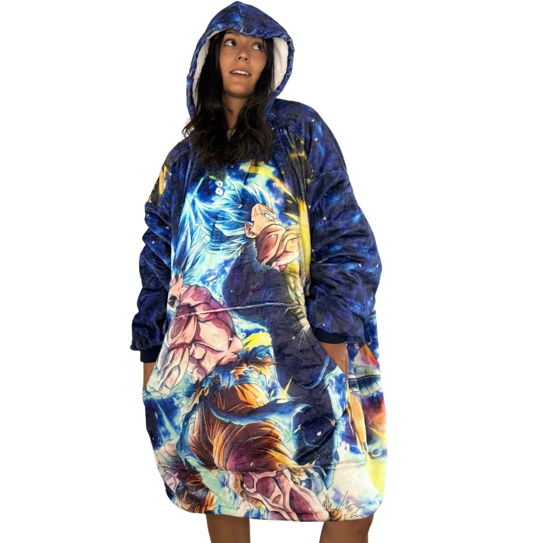 Dragon ball z Wearable Blanket Hoodie for Kids & Adults