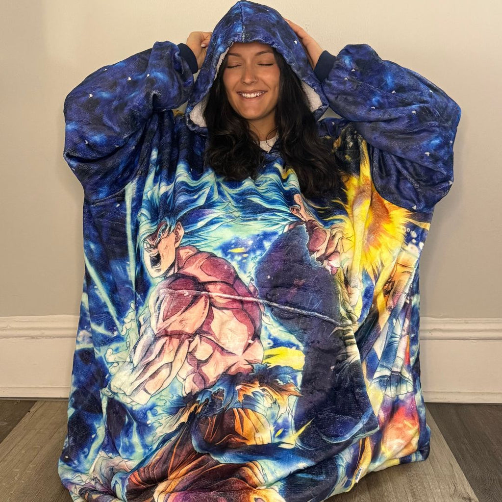 Dragon ball z Wearable Blanket Hoodie for Kids & Adults