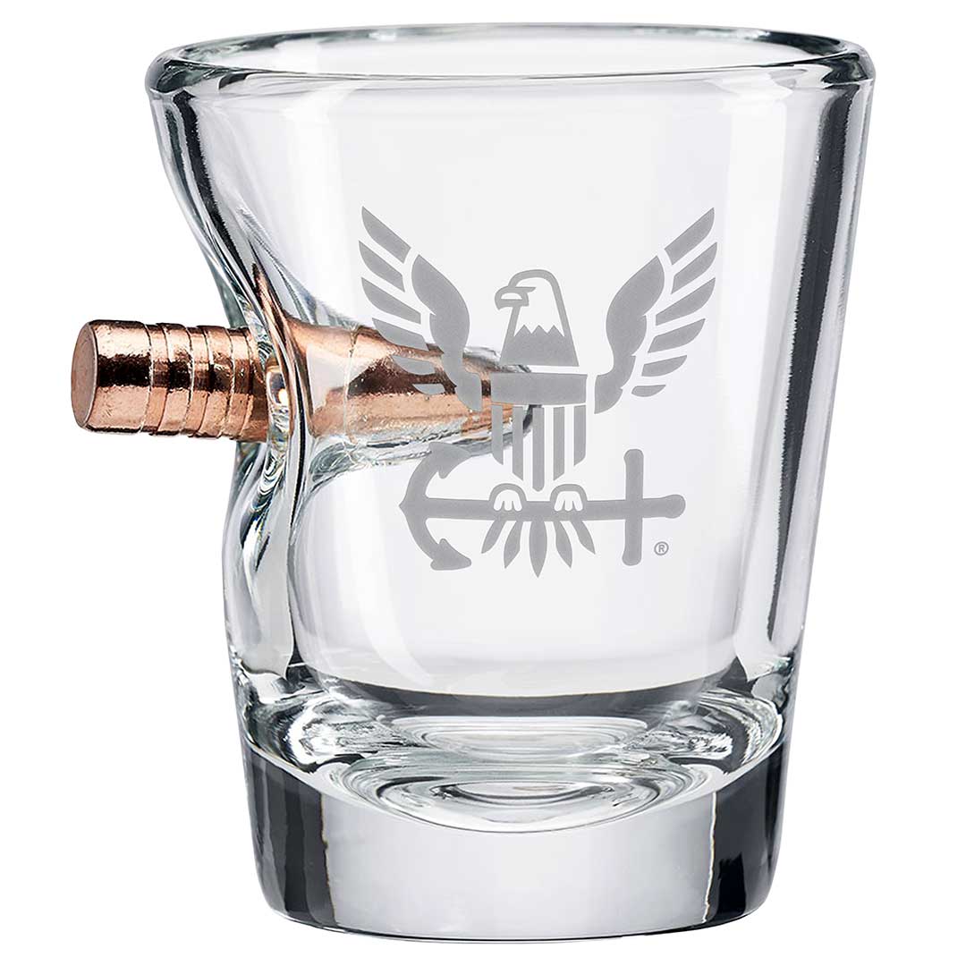 US Military Glasses 2oz Shot Glass Navy Bullet