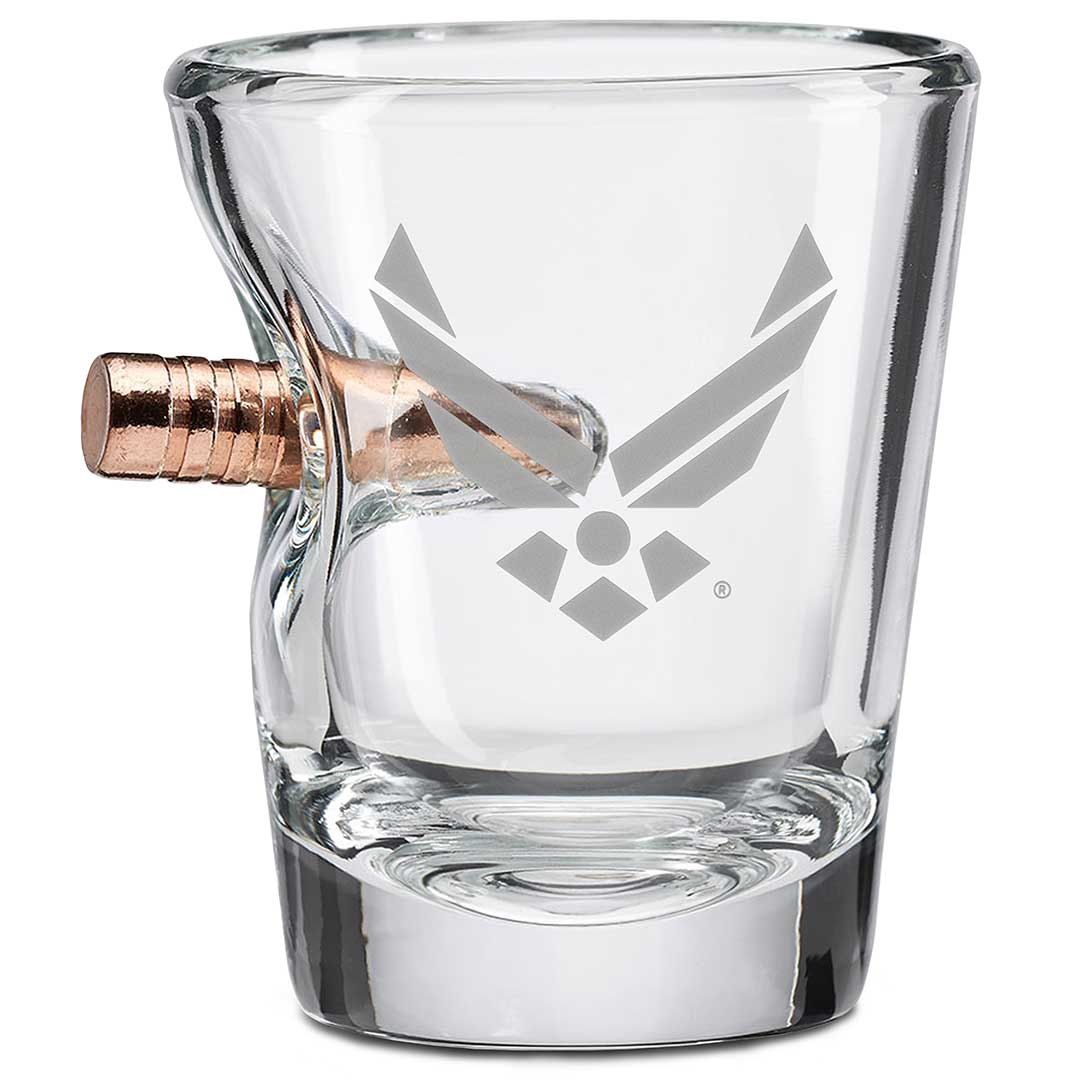 US Military Glasses 2oz Shot Glass Air Force Bullet
